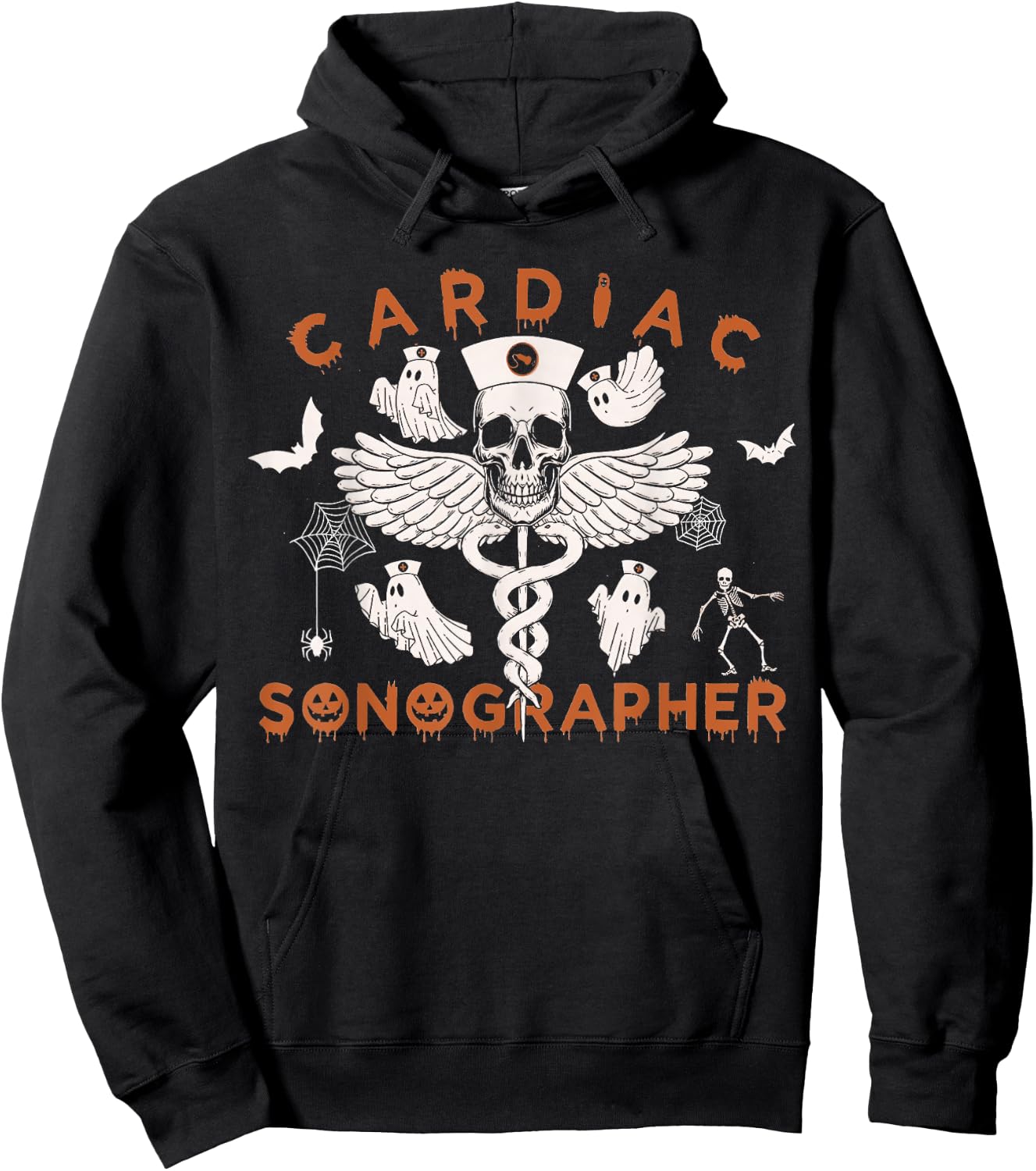 Cardiac Sonographer Halloween, Cardiovascular Halloween Hoodie - Hoodie | Black