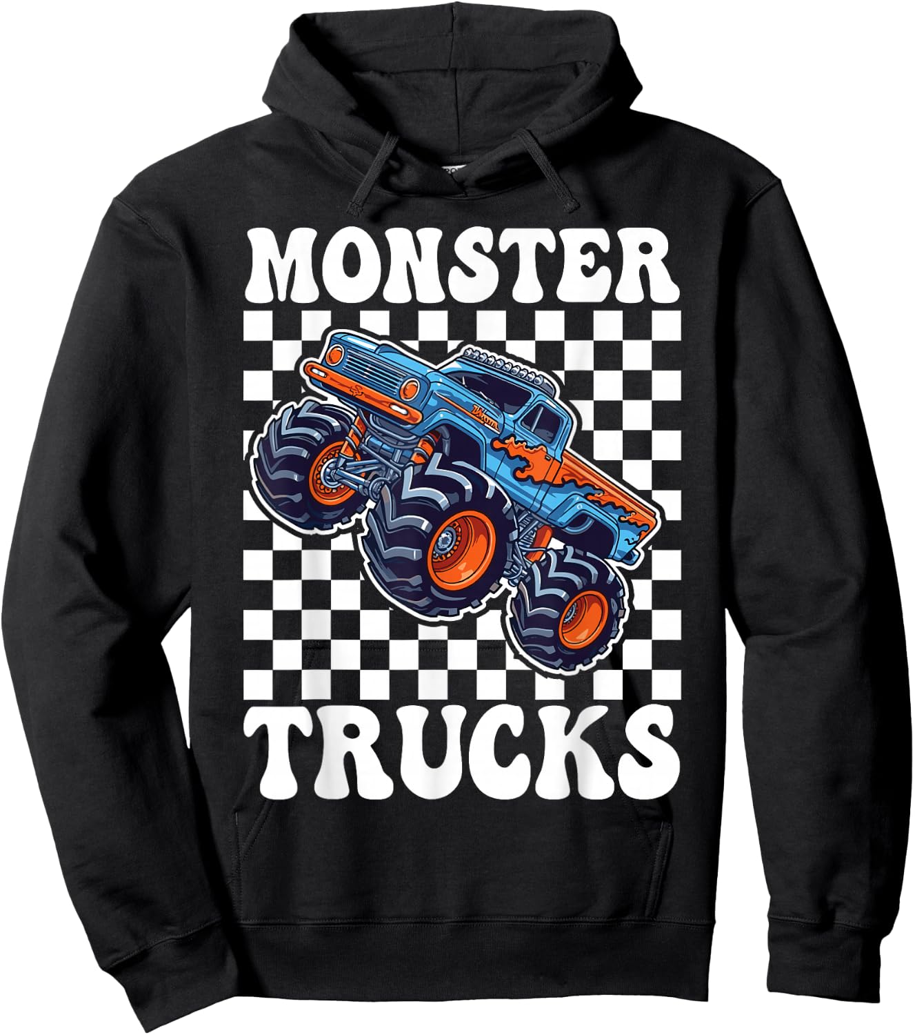 Monster Truck for Toddlers, Kids Monster Truck Retro Vintage Hoodie - Hoodie | Black