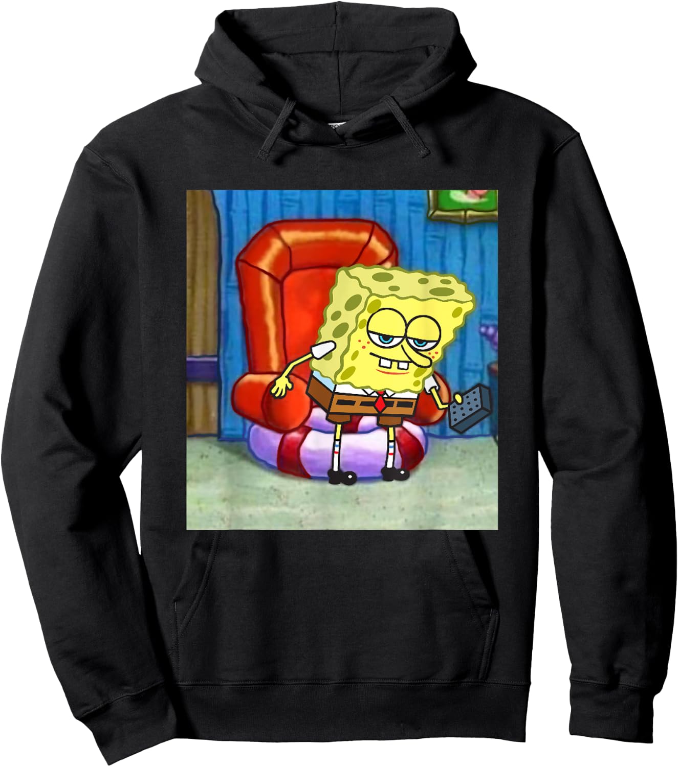 SpongeBob SquarePants Ight Imma Head Out Meme Frame Hoodie - Hoodie | Black