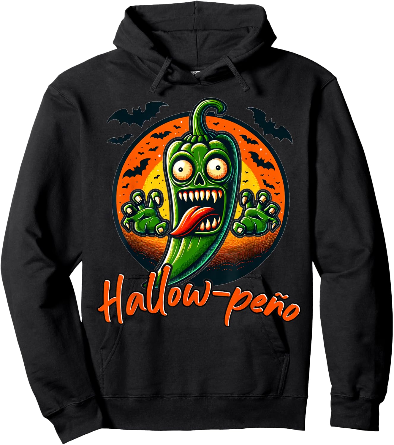 Jalapeno Ghost "Hallow-peno" Halloween Costume Hoodie - Hoodie | Black