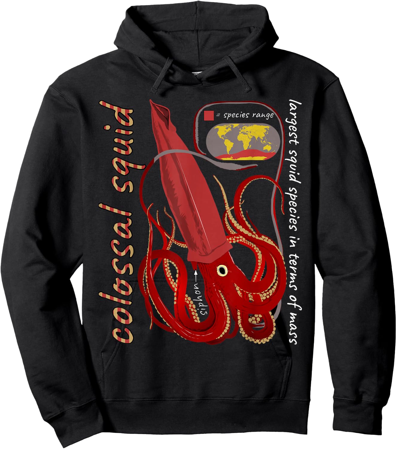 ETCreations Colossal Squid , Small, Black Hoodie - Hoodie | Black