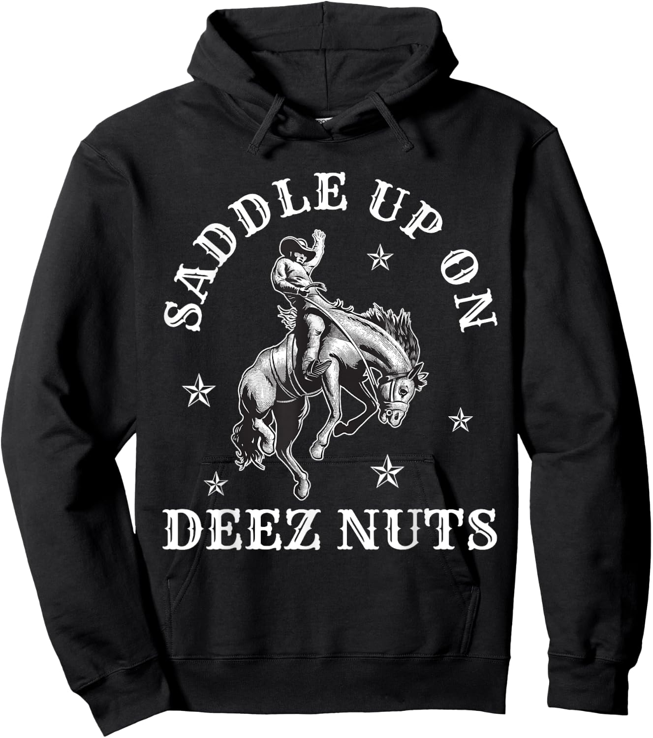 Cowboycore Saddle Up Deez Nuts Cowboy Aesthetic Hoodie - Hoodie | Black