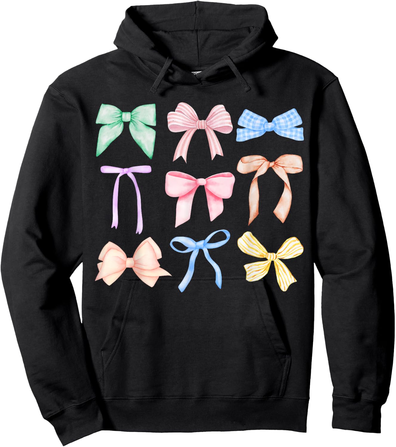 Bows Coquette Bow Coquette Aesthetic Preppy Girly Girl Hoodie - Hoodie | Black