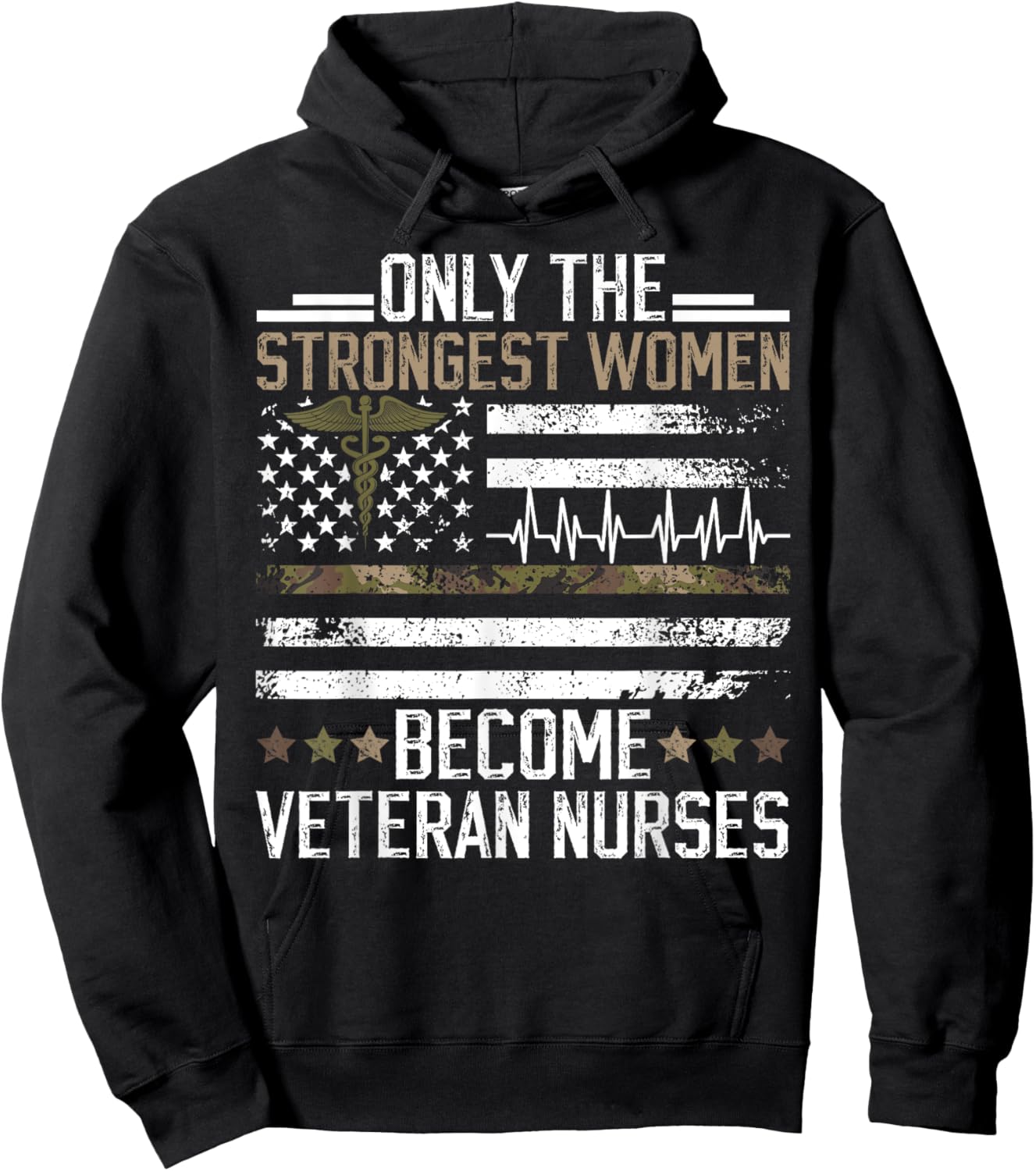 Strongest Women Become Veteran Nurse Veteran Nursing Hoodie - Hoodie | Black