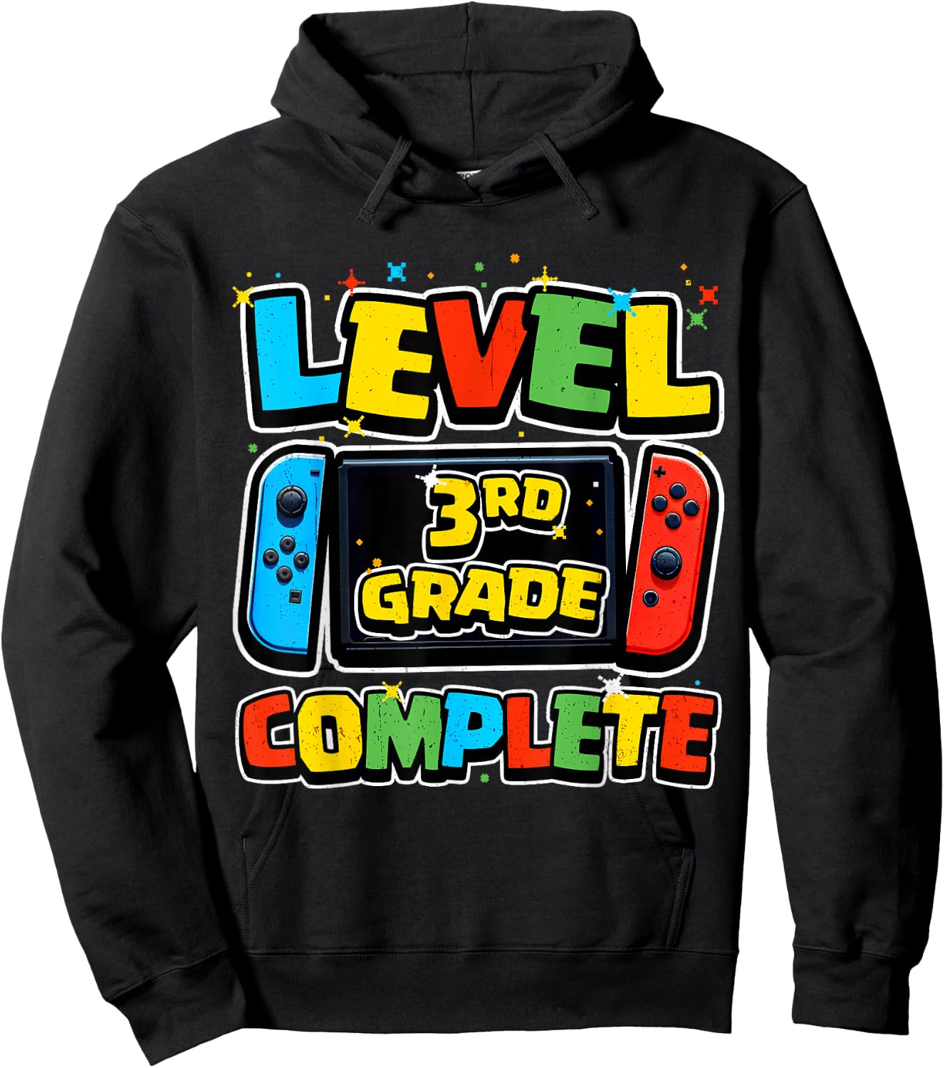 Level 3rd Grade Complete Gamer Boys Girls Kids Class of 2026 Hoodie - Hoodie | Black