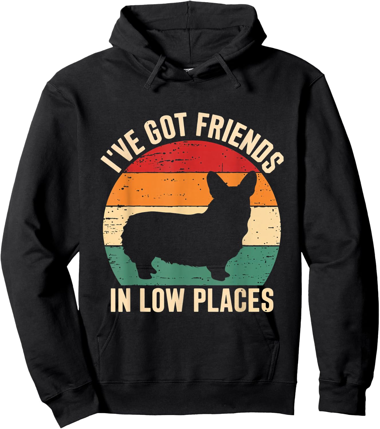 I've Got Friends Corgi Pembroke Low Places Dog Lovers Hoodie - Hoodie | Black
