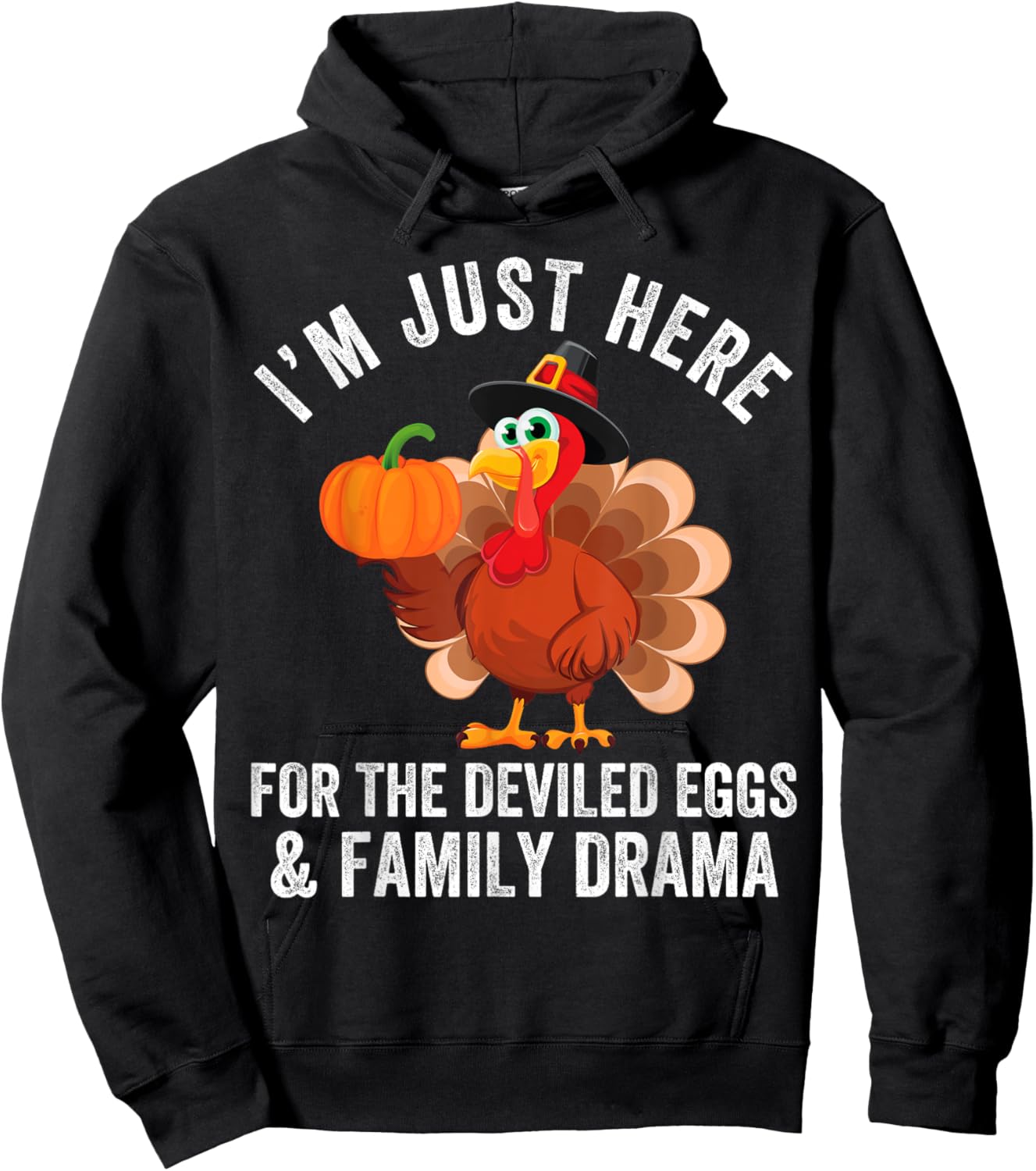 Funny Thanksgiving Deviled Eggs Family Drama - -Adults - Black - Short Sleeve - - Size: Small Hoodie - Hoodie | Black