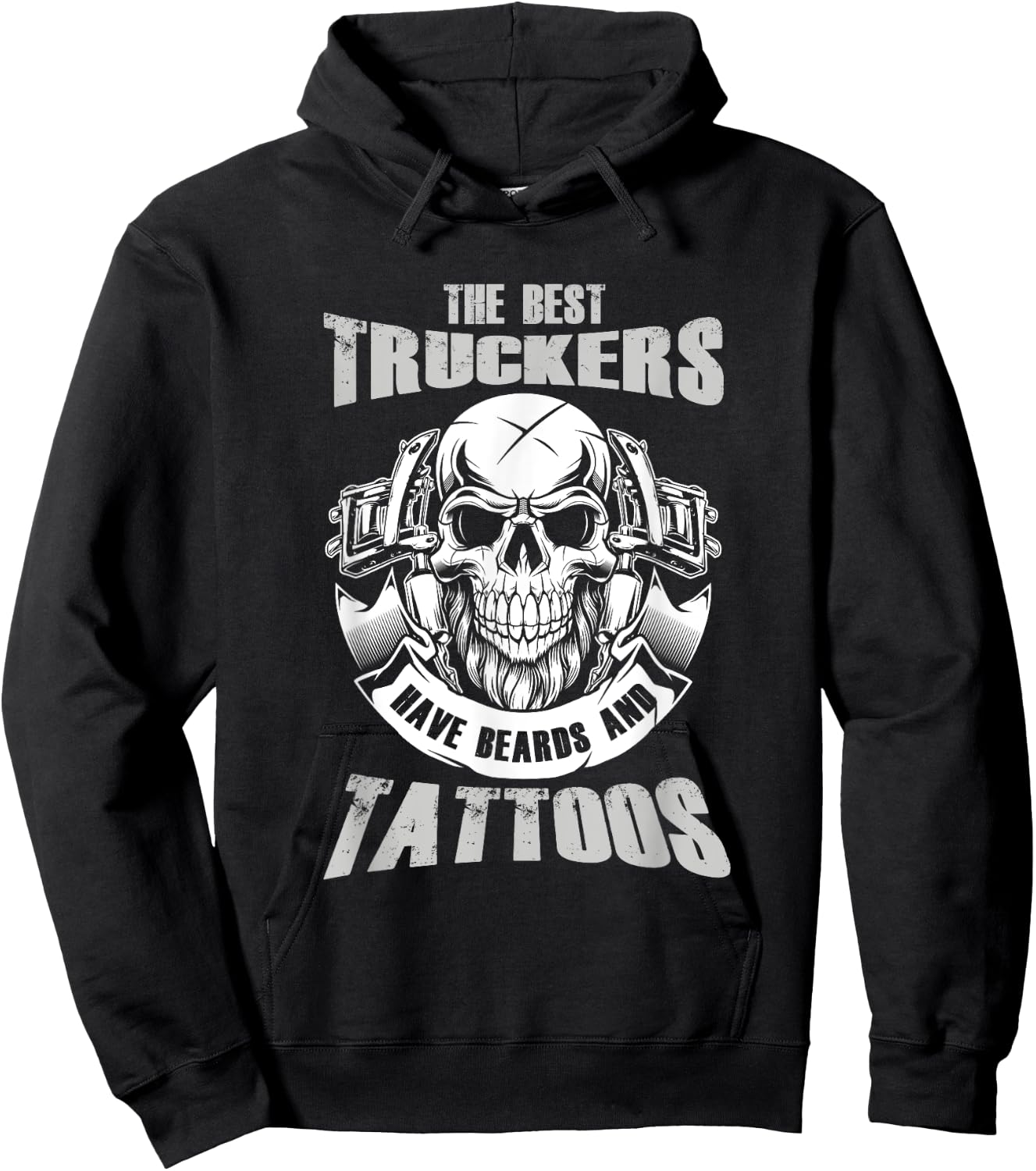 Best Truckers Have Beard And Tattoos Truck Driver Road Gift Hoodie - Hoodie | Black