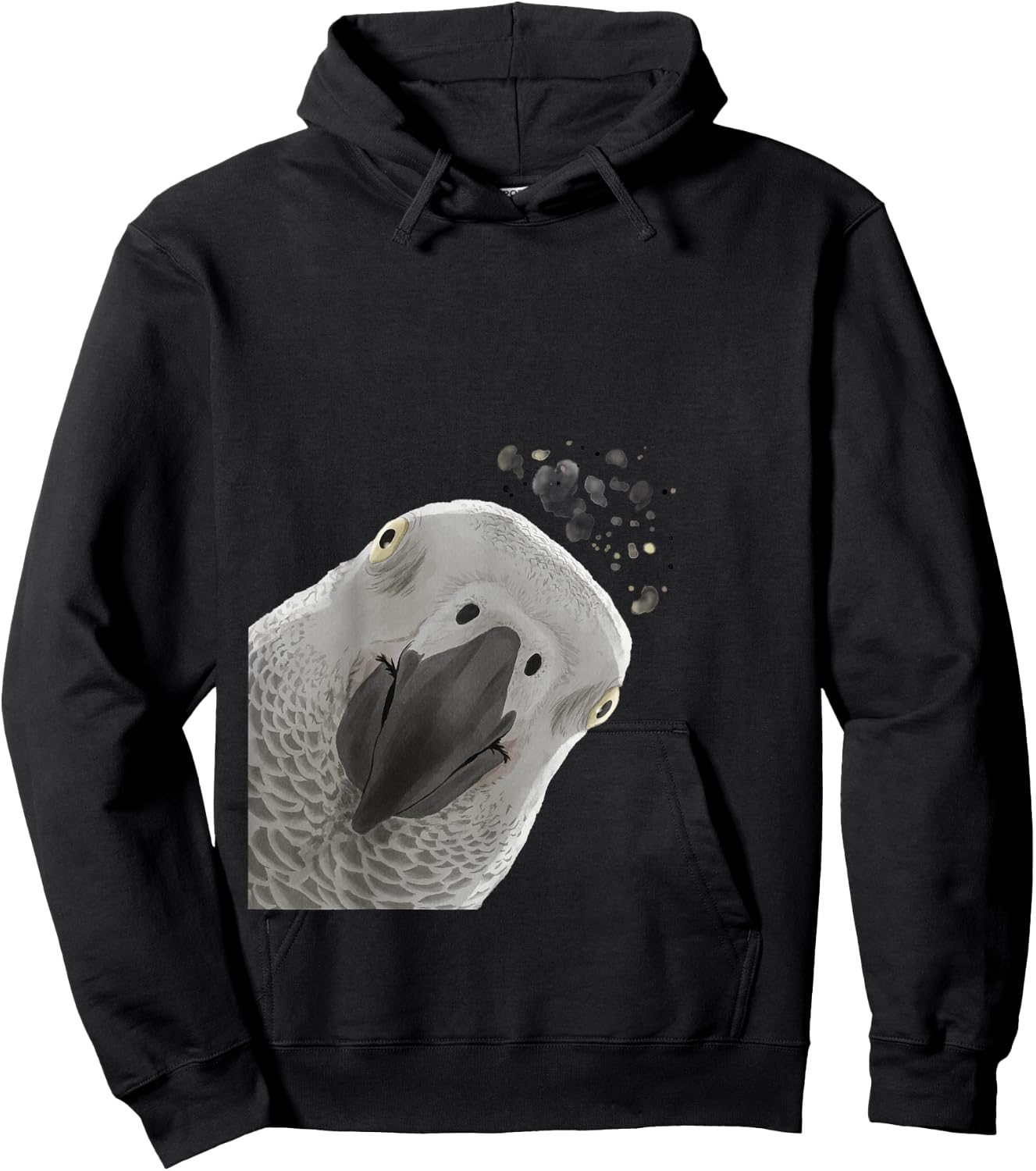 Funny Bird Curious African Gray Parrot Hoodie - Hoodie | Black