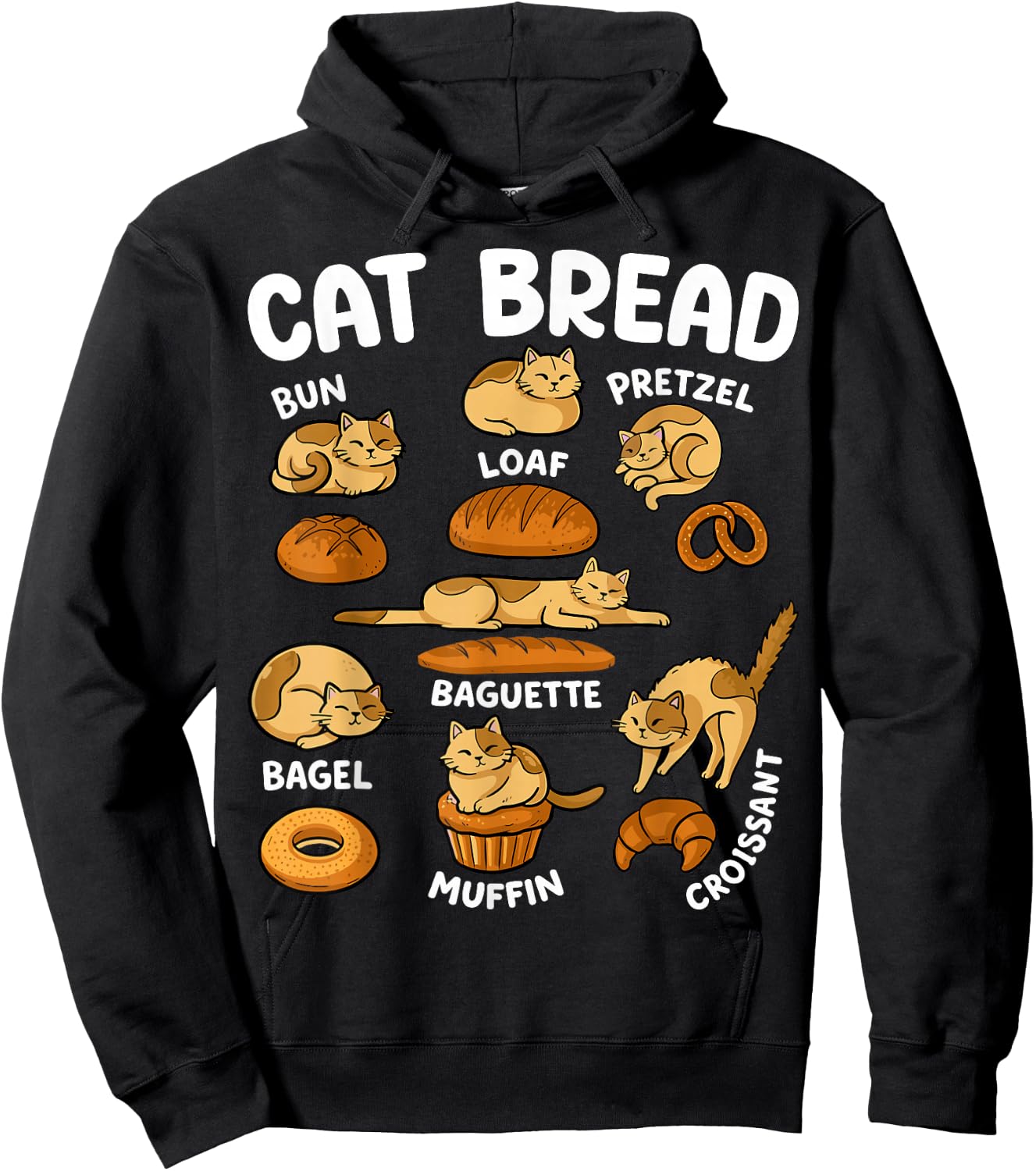 Cat Bread Funny Cat Lover Bakery Hoodie - Hoodie | Black