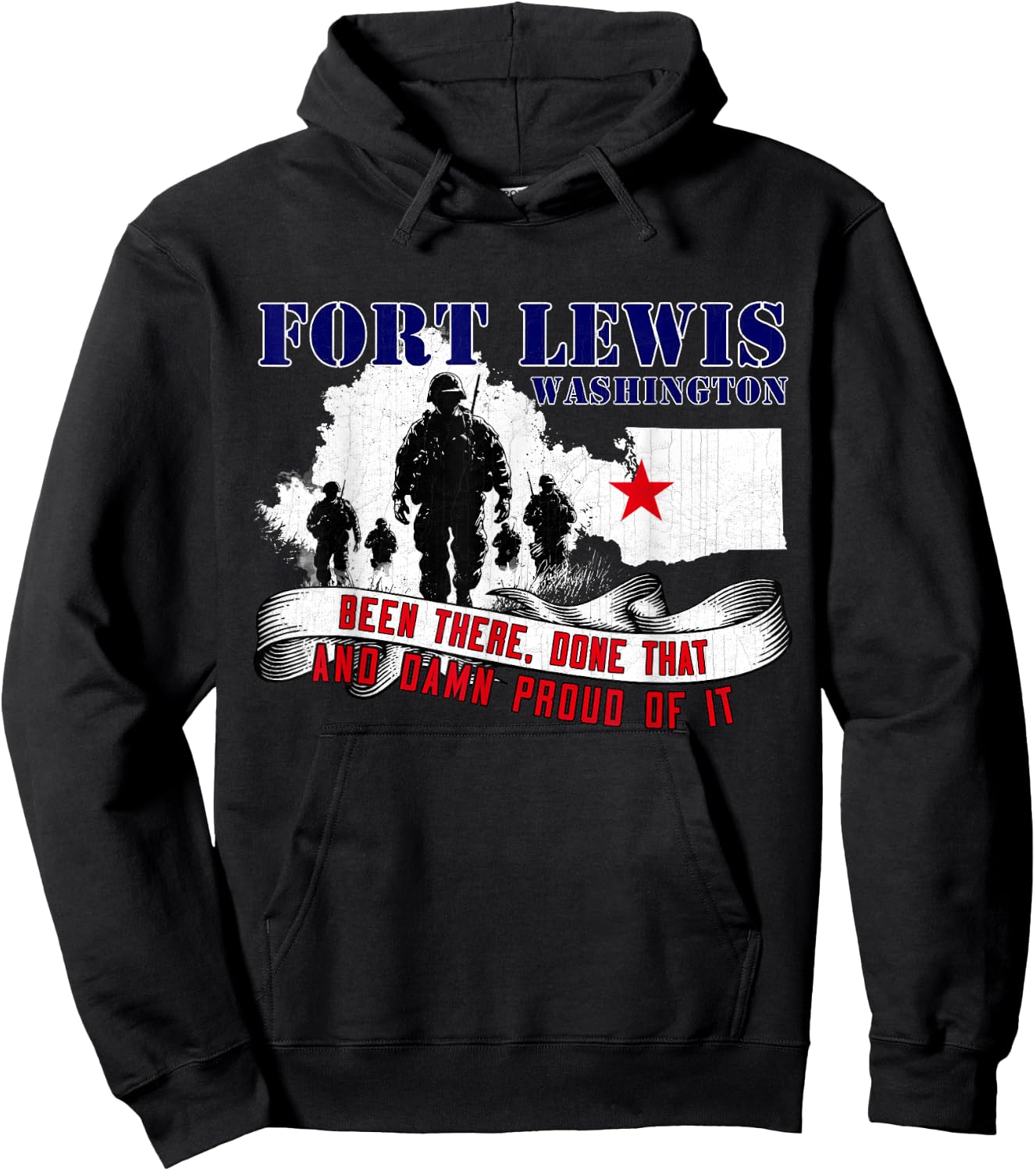 Fort Lewis Washington US Military Base Veterans Day Hoodie - Hoodie | Black