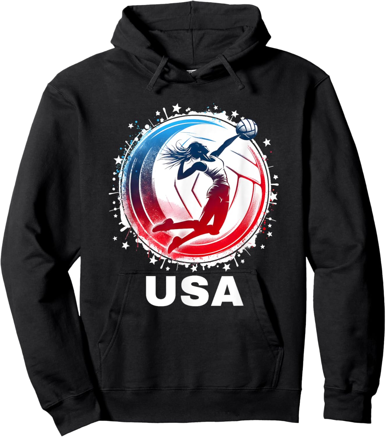 Volleyball USA Team Men Women Kids Volleyball Apparel USA Hoodie - Hoodie | Black