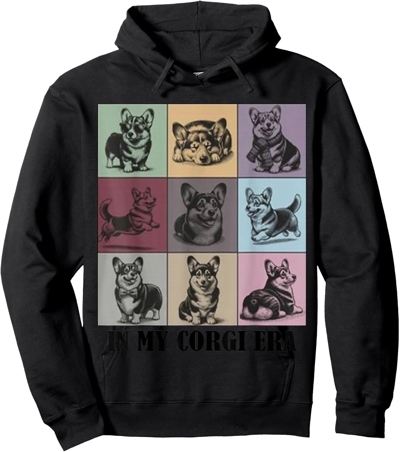 Funny Corgi Mom Quote in My Corgi Era Cool Dog Lovers Hoodie - Hoodie | Black