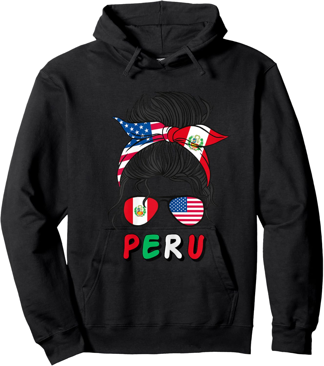 Peru Girls USA American peruvian Girl Hoodie - Hoodie | Black