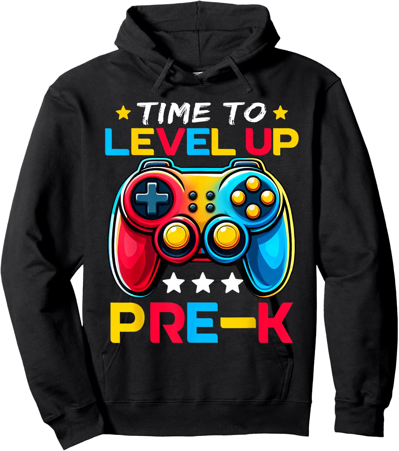 Time To Level Up Pre-K Video Gamer Kids Back To School Hoodie - Hoodie | Black
