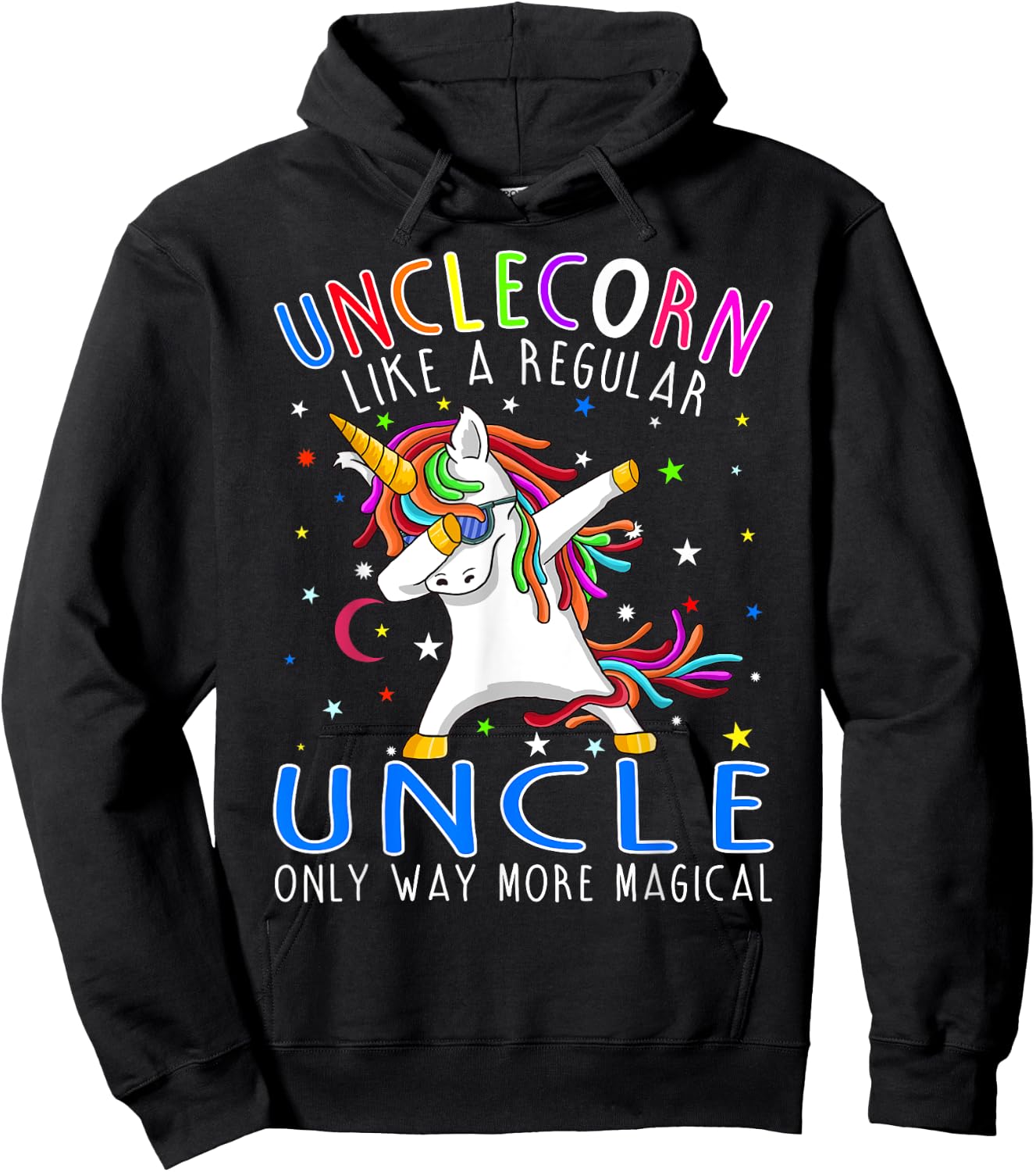 Unclecorn Like A Regular Uncle Only Way More Magical Hoodie - Hoodie | Black