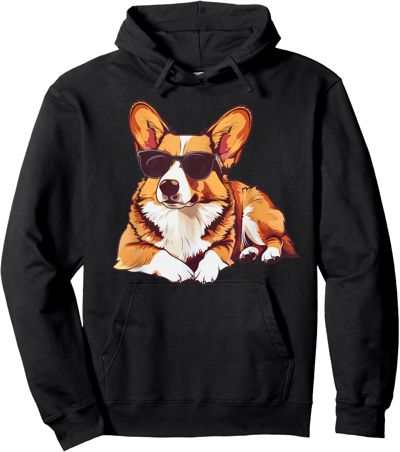 Pembroke Welsh Corgi Dog Sunglasses Hoodie - Hoodie | Black