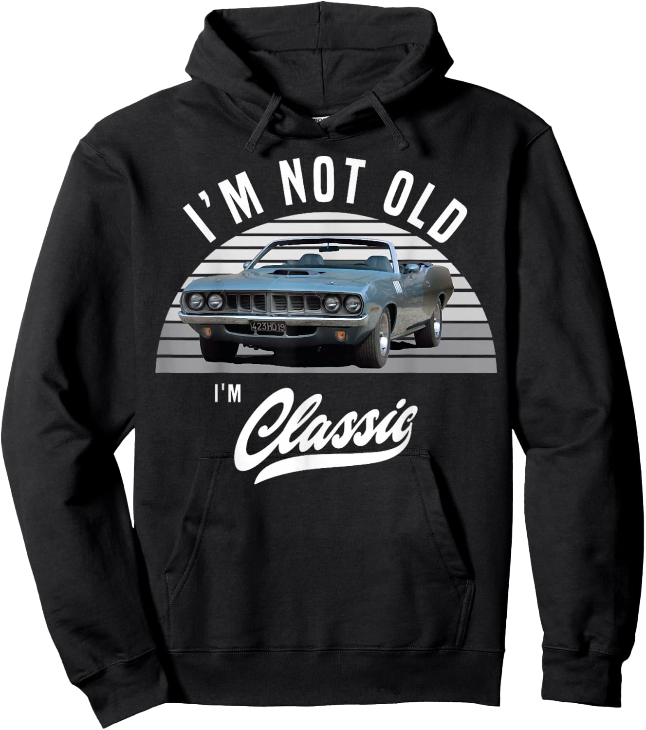 1971 Cuda Plymouth Barracuda Convertible Vintage Cars , Small Hoodie - Hoodie | Black