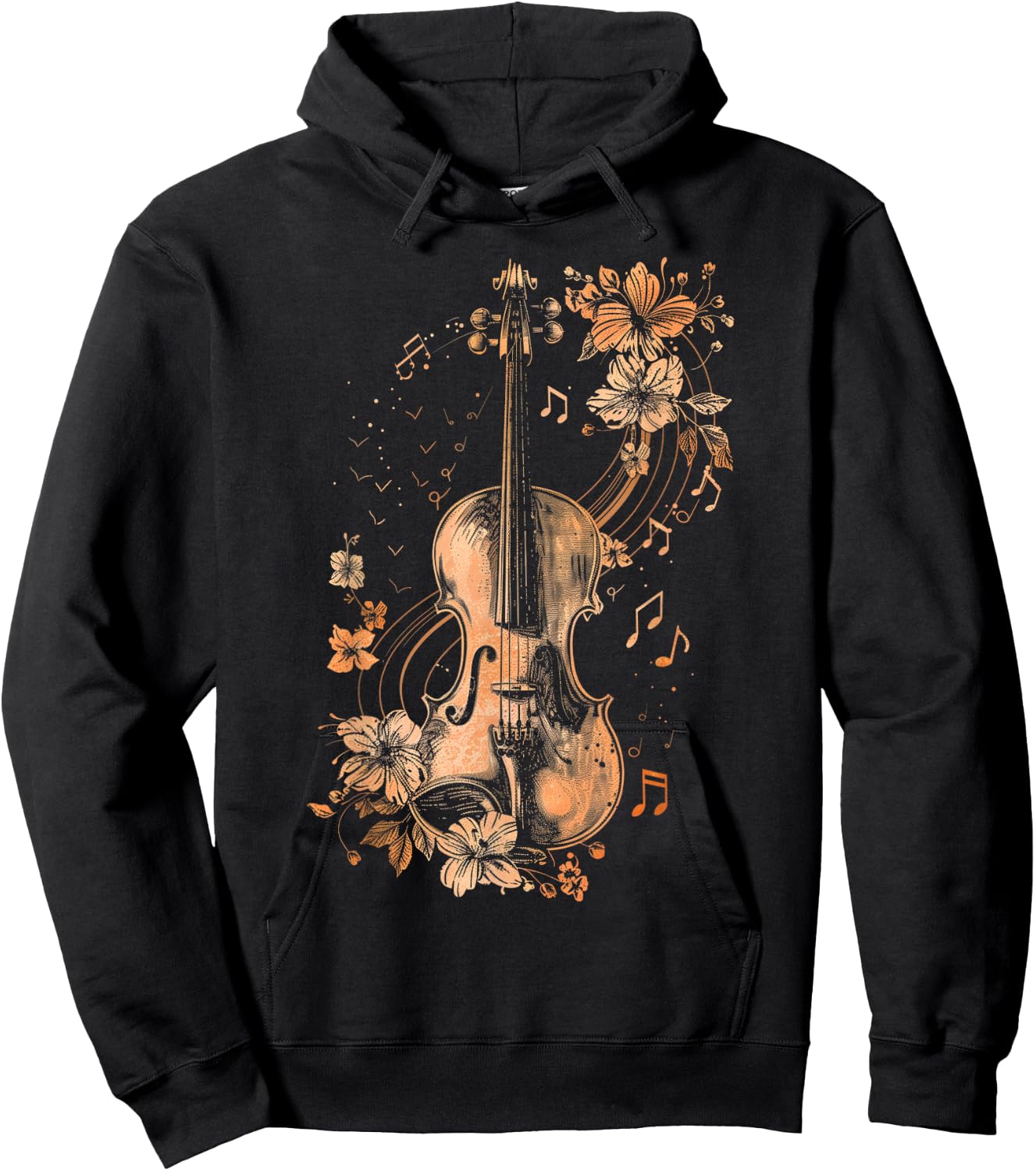 Violin Player Classical Music Notes Orchestra Violinist Hoodie - Hoodie | Black