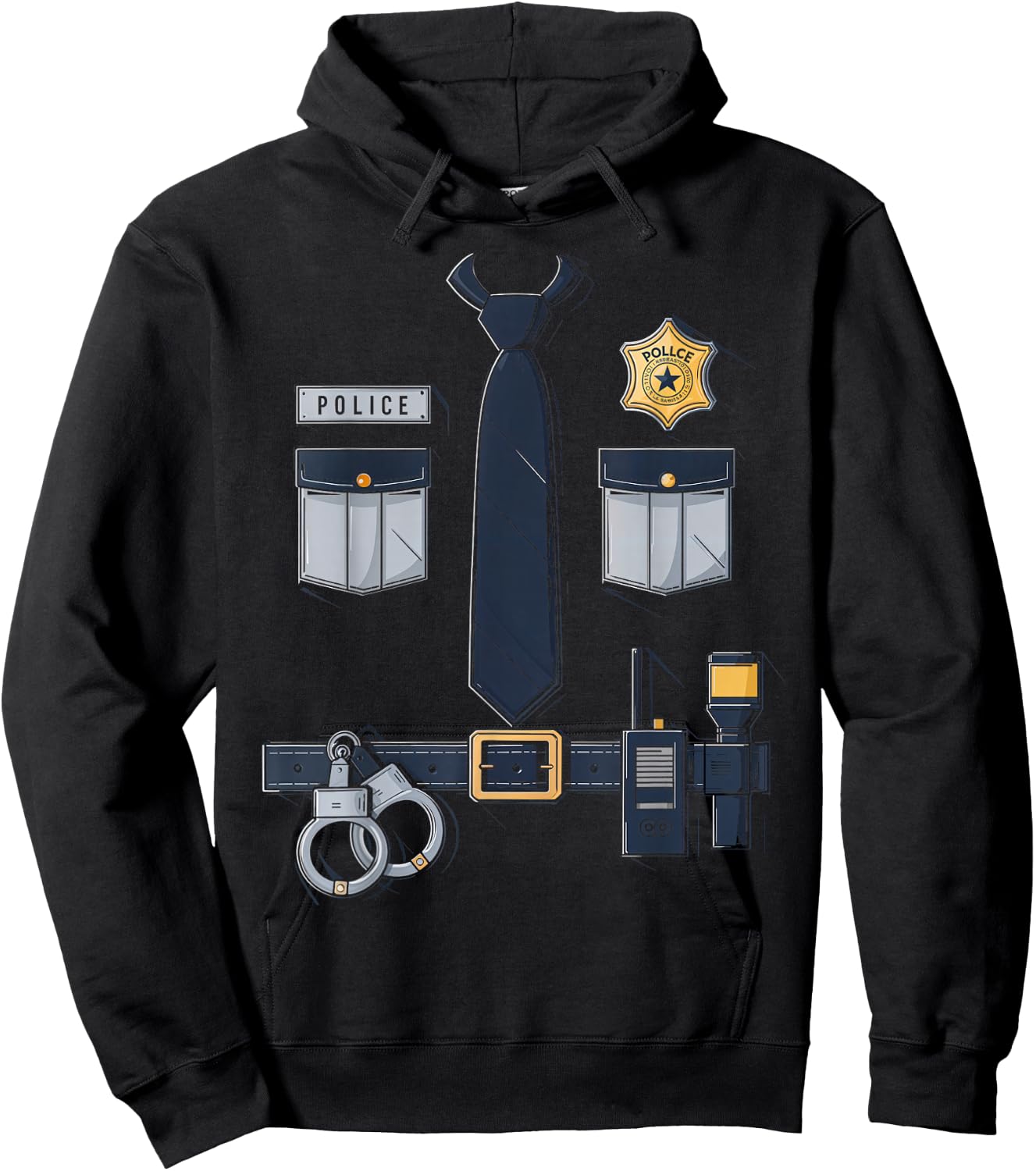 Police Officer Badge Costume Police Gear Cop Costume Hoodie - Hoodie | Black