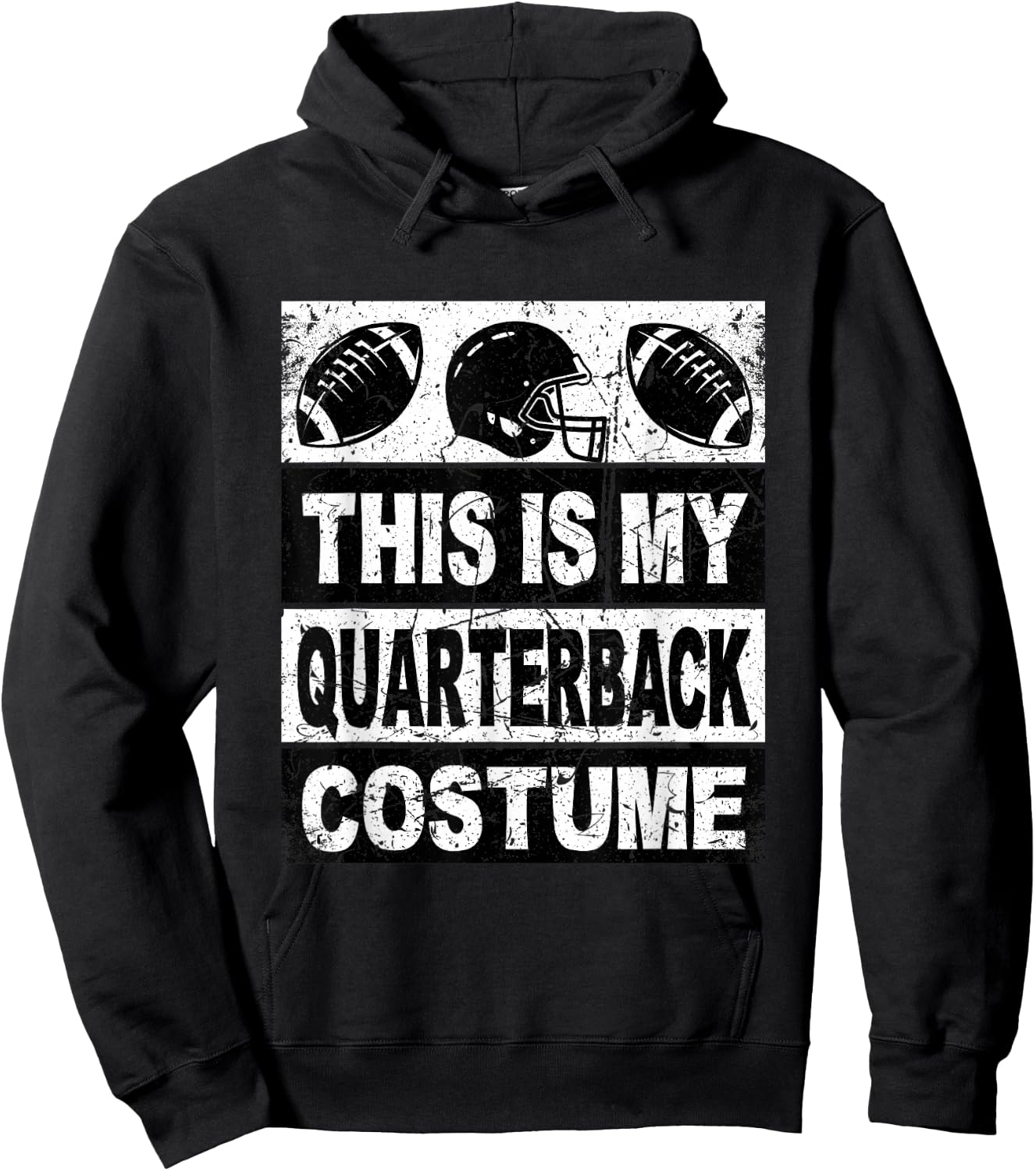 Retro This Is My Quarterback Costume Shirt Football Hoodie - Hoodie | Black