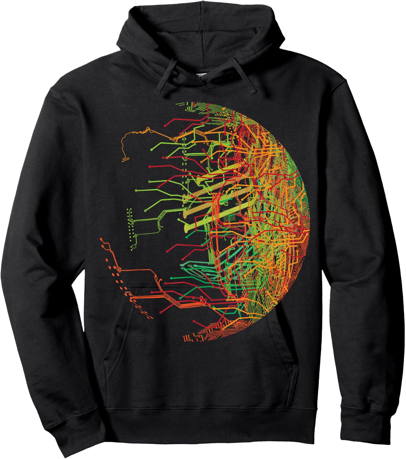 Binary World Gift - Motherboard CPU Chip Circuit Board Hoodie - Hoodie | Black
