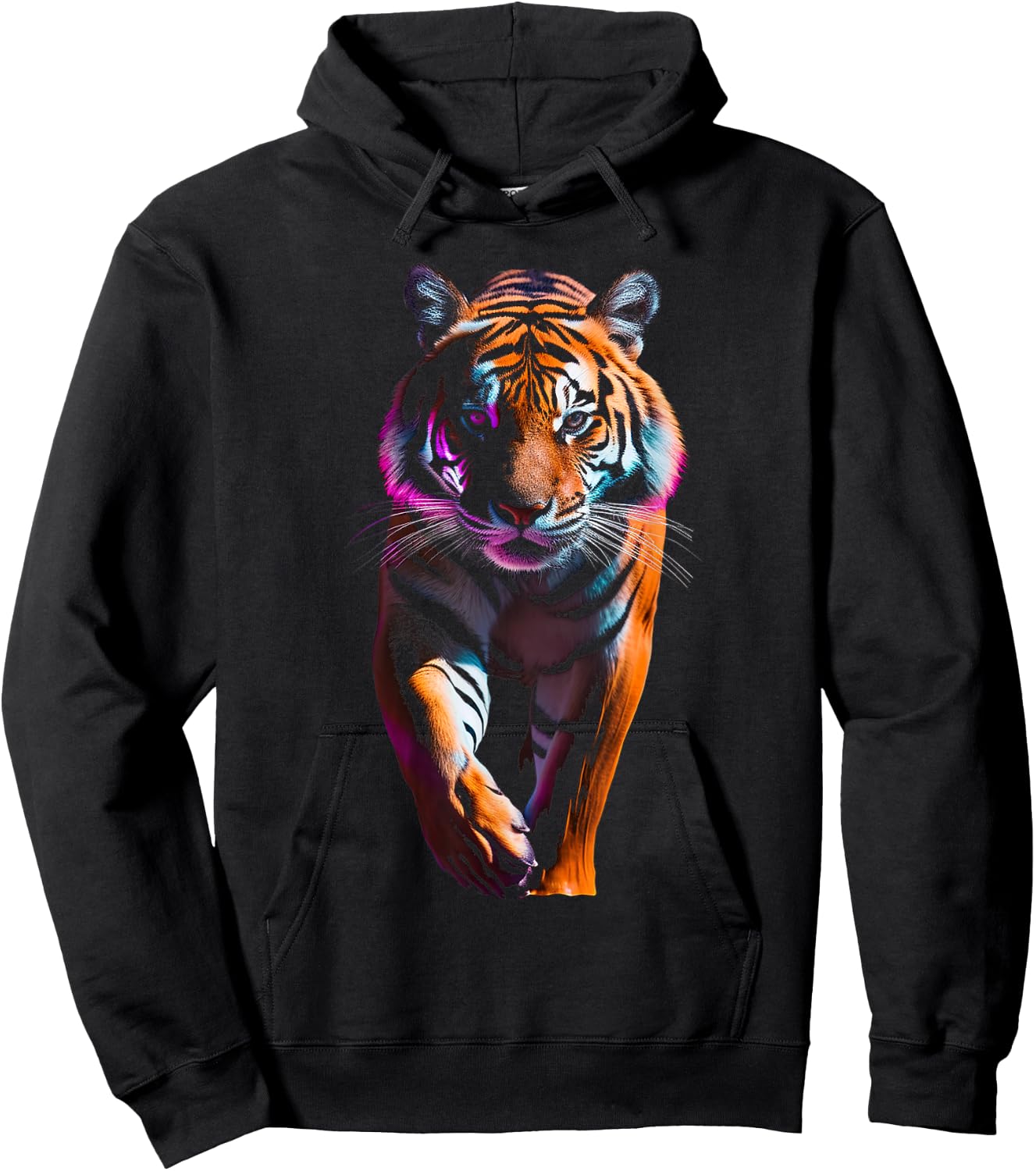 Tiger Animal Graphic Illustration Tiger Hoodie - Hoodie | Black