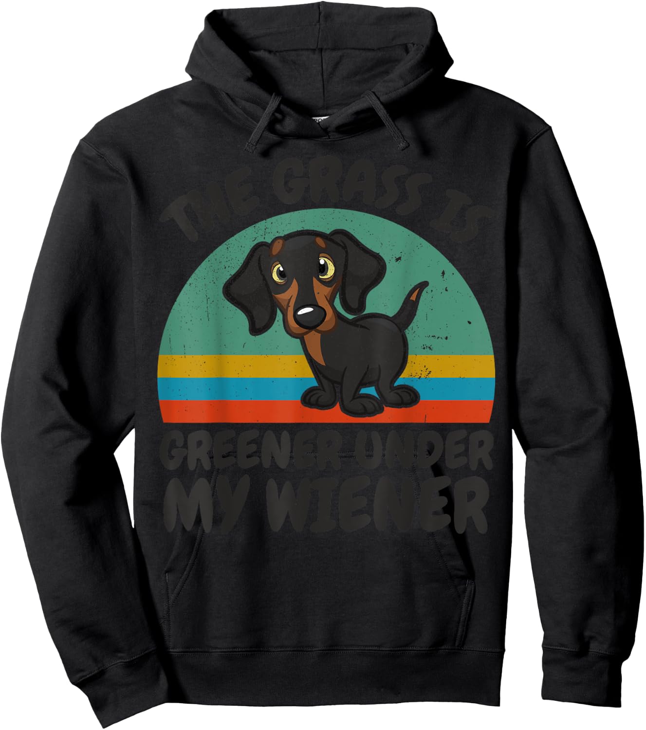 Dachshund-Shirt The Grass Greener Under My Wiener-Dog Funny Hoodie - Hoodie | Black