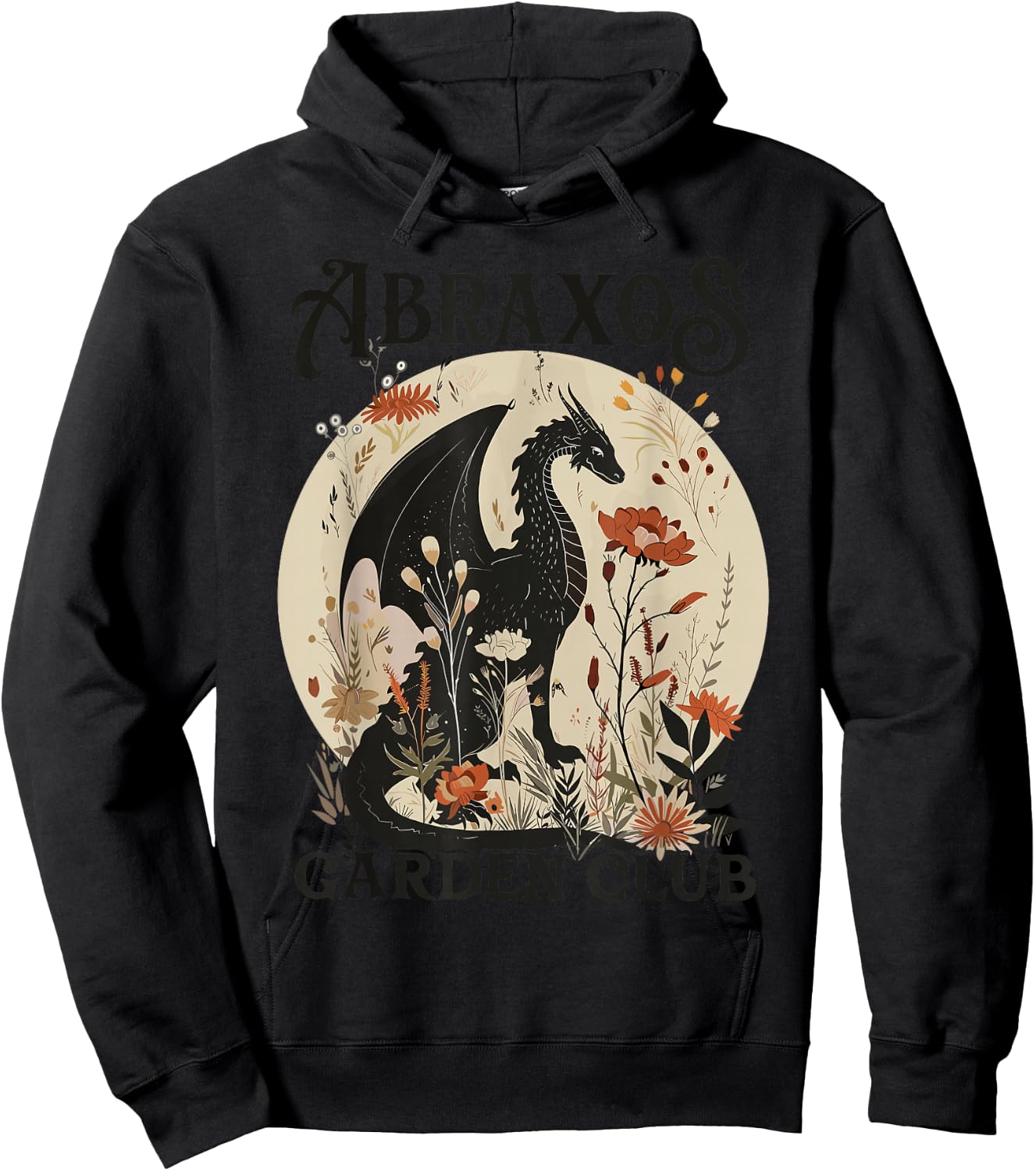 Abraxos Flower Garden Club Book Lover Fantasy Dragon Bookish Hoodie - Hoodie | Black