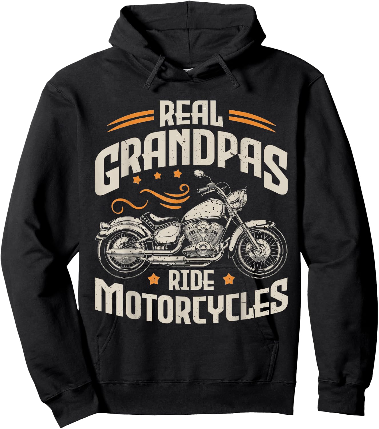 Real Grandpas Ride Motorcycles Funny Motorcycle Lover Biker Hoodie - Hoodie | Black