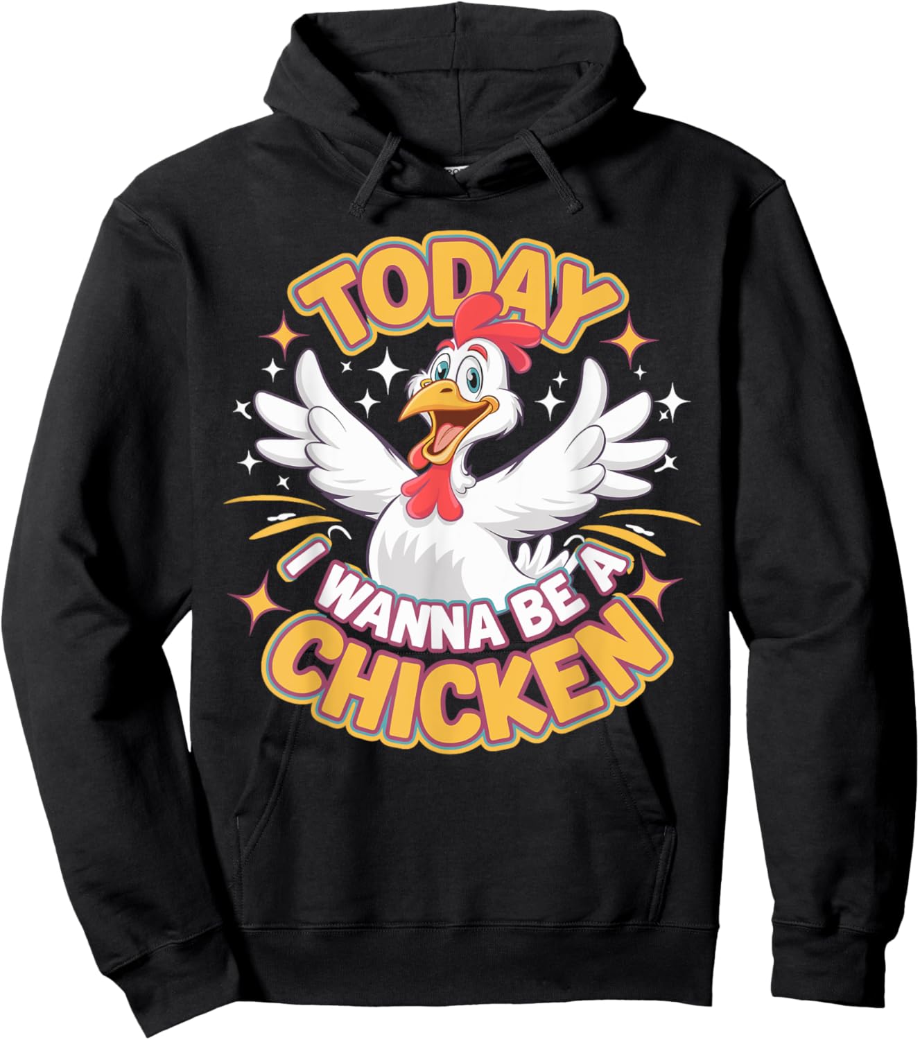 Childrens Today I wanna be a Chicken | Kids Chicken Hoodie - Hoodie | Black