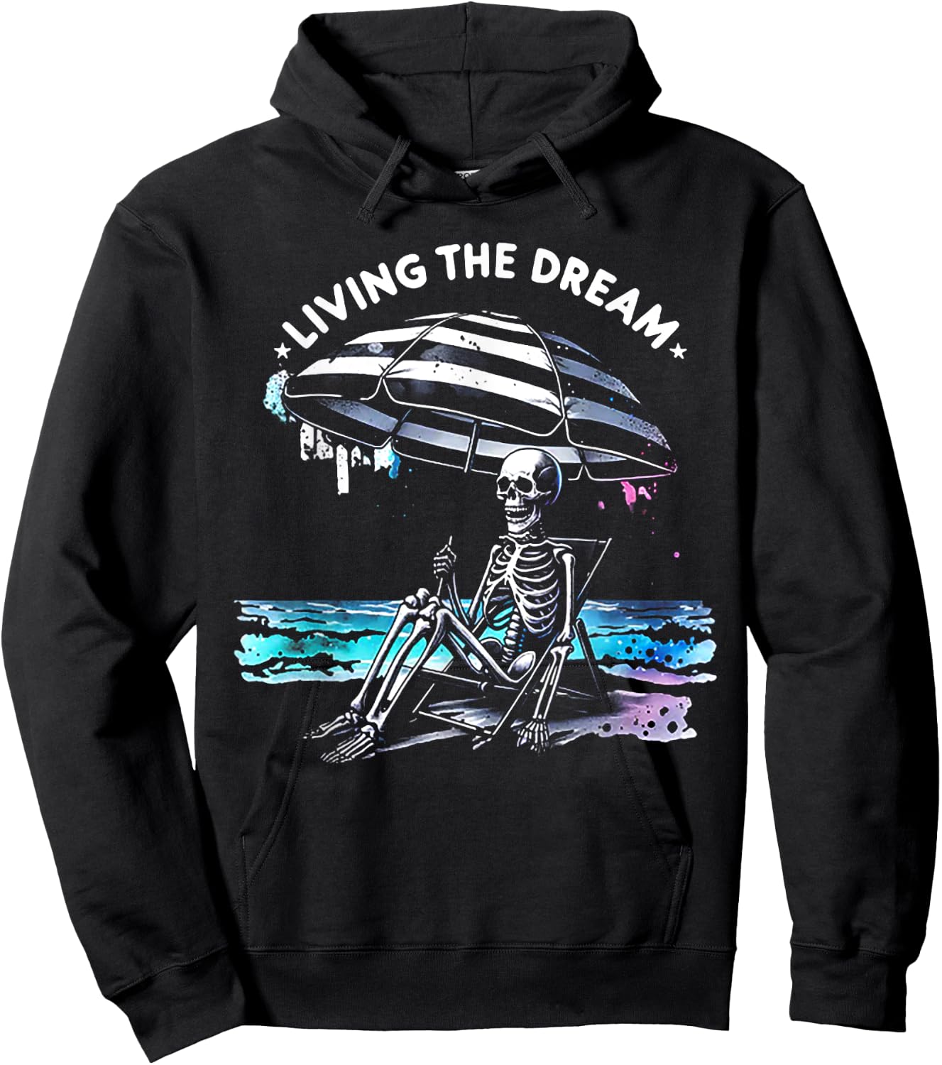 Skeleton Living The Dream Hoodie - Hoodie | Black