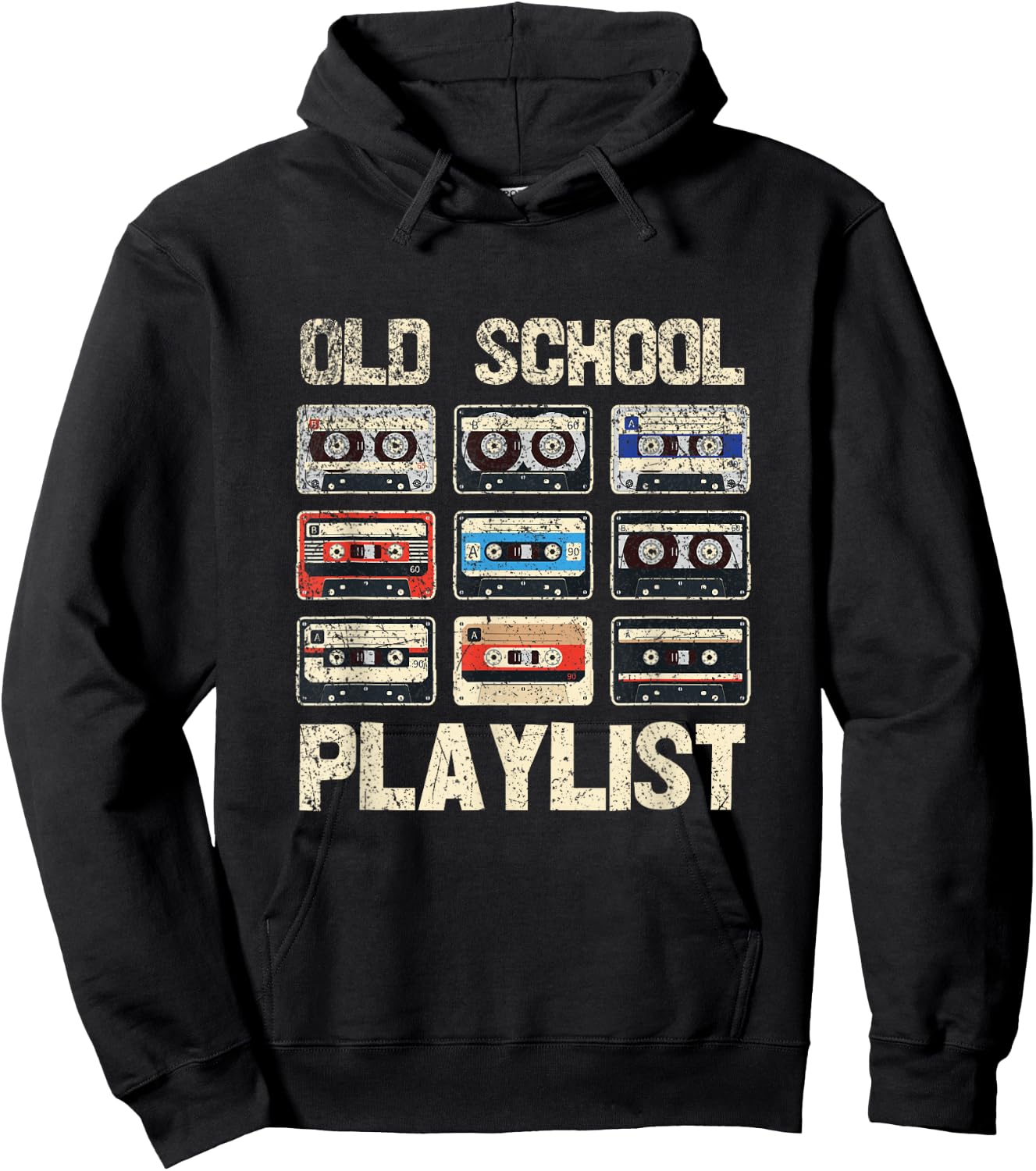 Cassette Tape - Retro 80s Old School Playlist Music Hoodie - Hoodie | Black