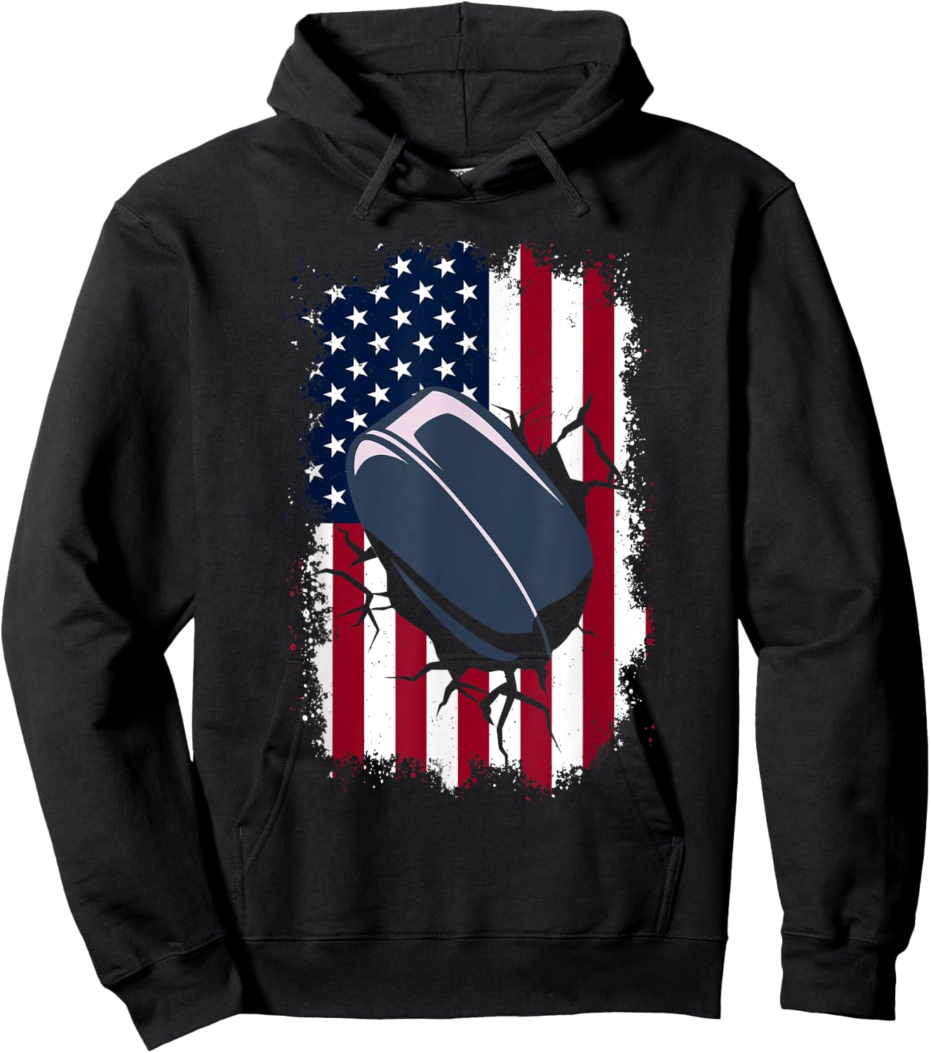 USA American Ice Hockey Player Coach & Fan - Ice Hockey Hoodie - Hoodie | Black