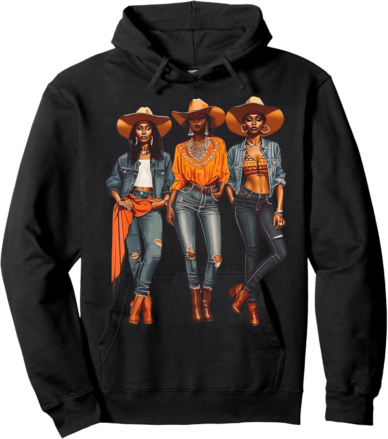Black Cowgirl Western Rodeo Melanin Black History Texas Hoodie - Hoodie | Black