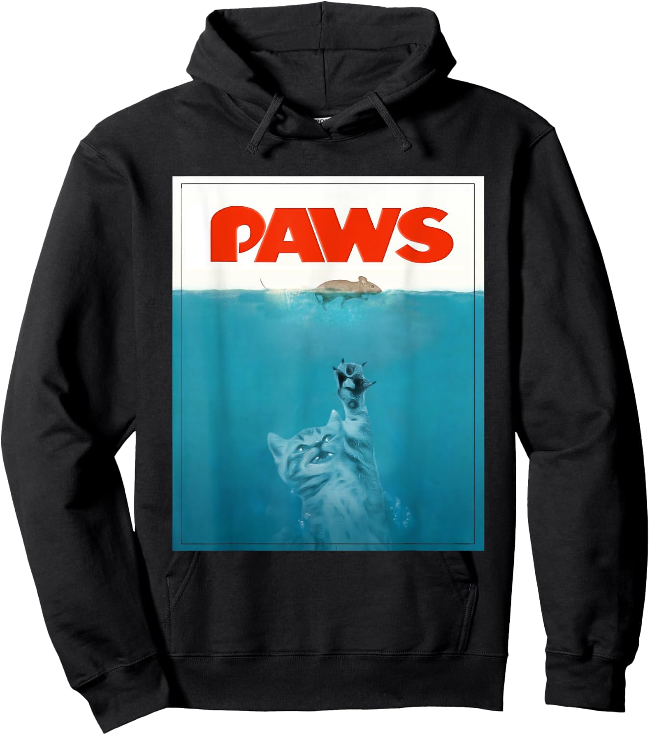 Paws cat funny , Kitten movie poster parody Men Women Hoodie - Hoodie | Black
