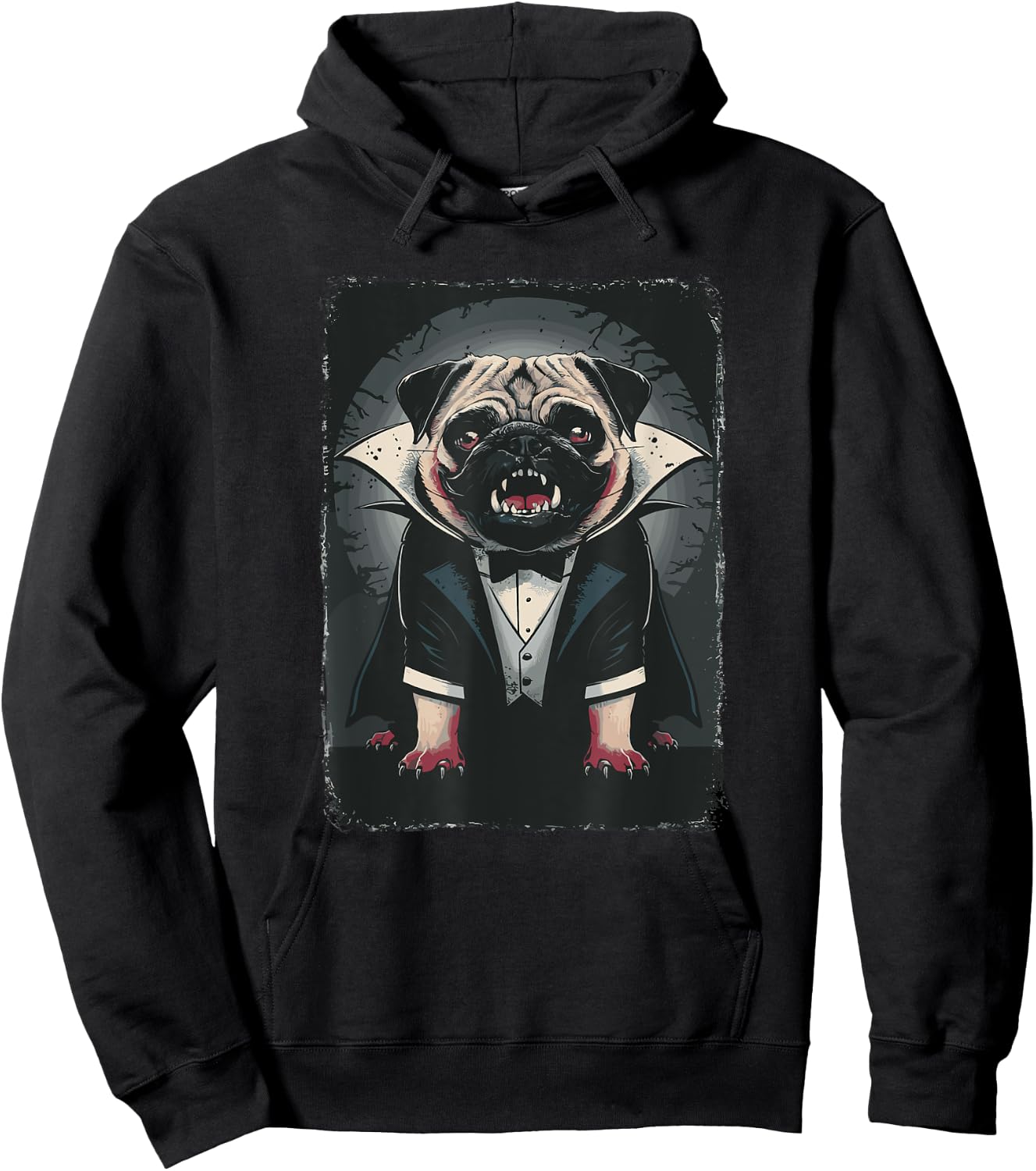Halloween Vampire Pug Pugs Hoodie - Hoodie | Black