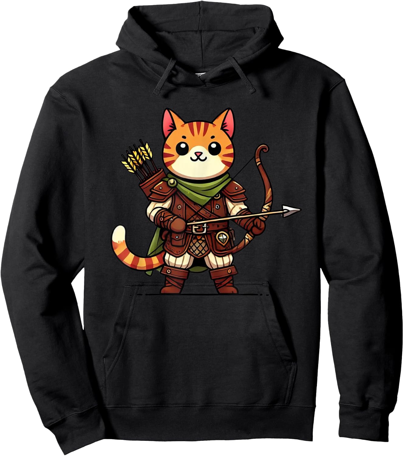 Medieval Ranger Cat Men Women Hoodie - Hoodie | Black