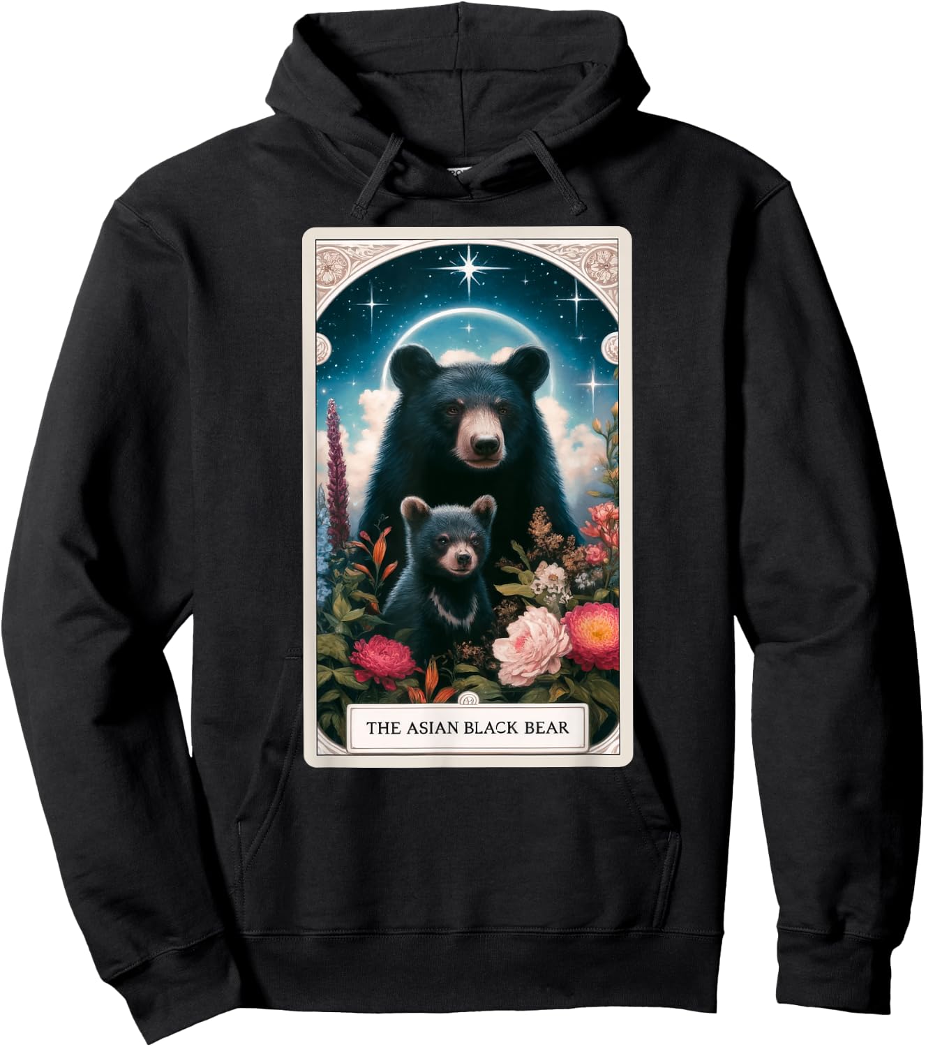 The Asian Black Bear Tarot Card Animal Wildlife Hoodie - Hoodie | Black