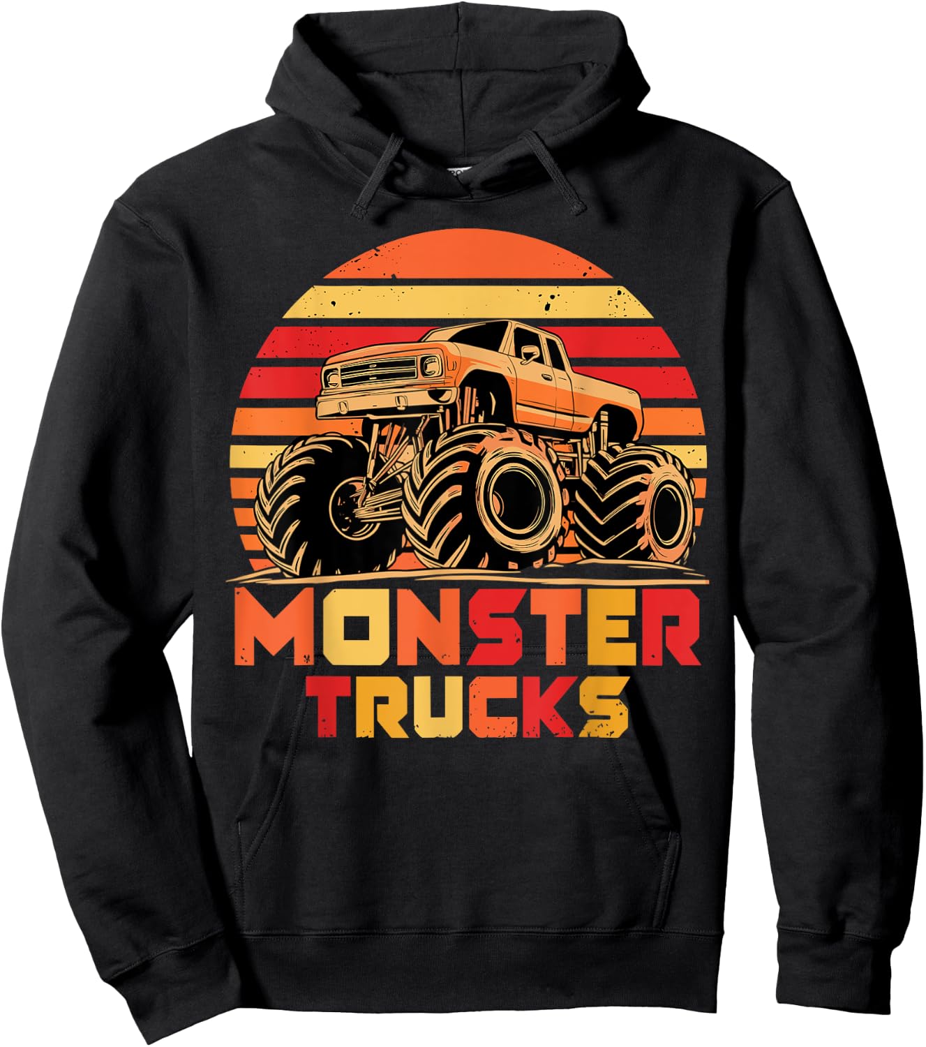 Monster Truck Retro Monster Trucks Hoodie - Hoodie | Black
