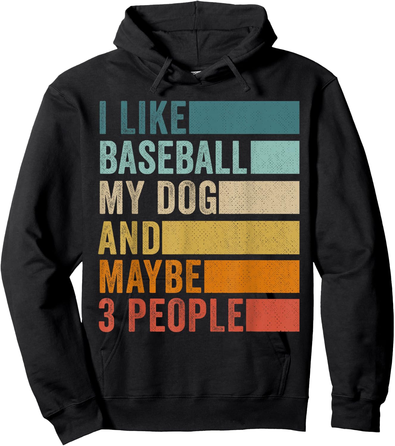 I Like Baseball My Dog And Maybe 3 People Vintage Retro Women Hoodie - Hoodie | Black