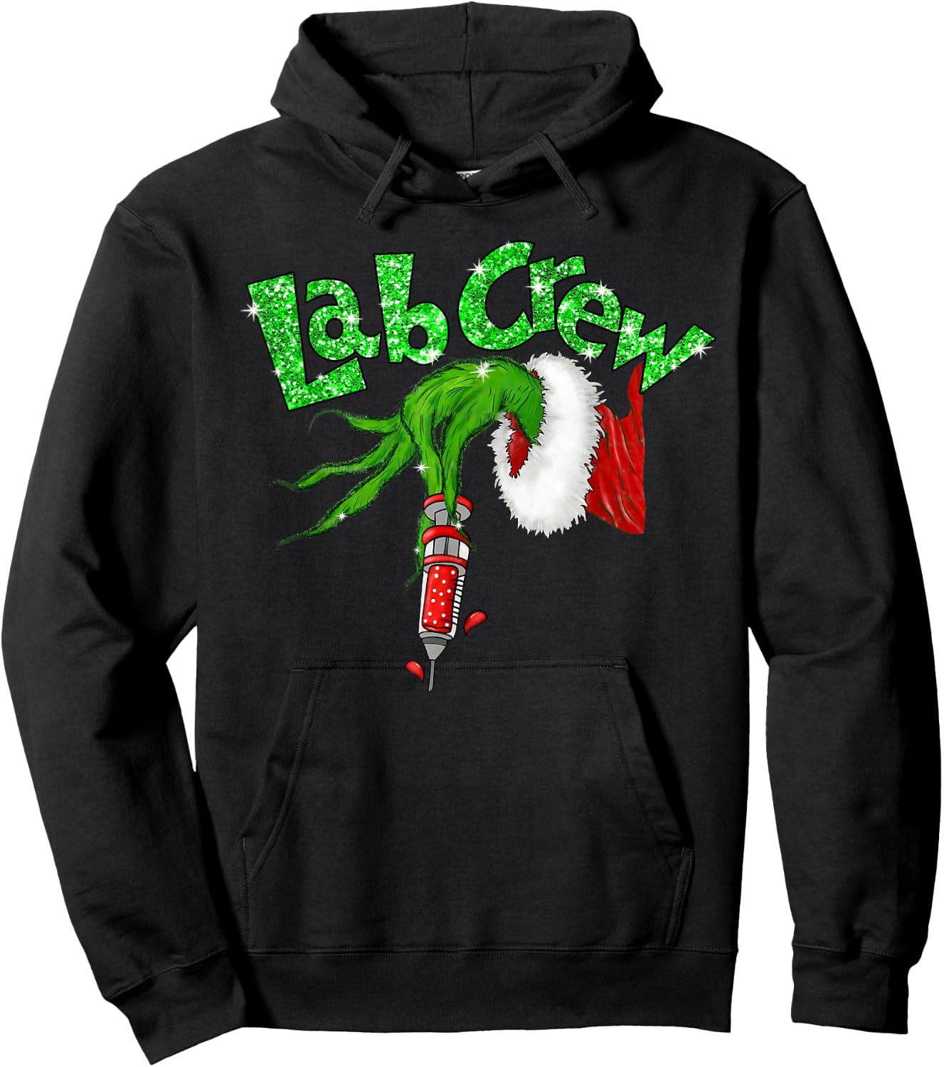 Lab Crew Nurse Merry Christmas Laboratory Xmas Pajamas Funny Hoodie - Hoodie | Black