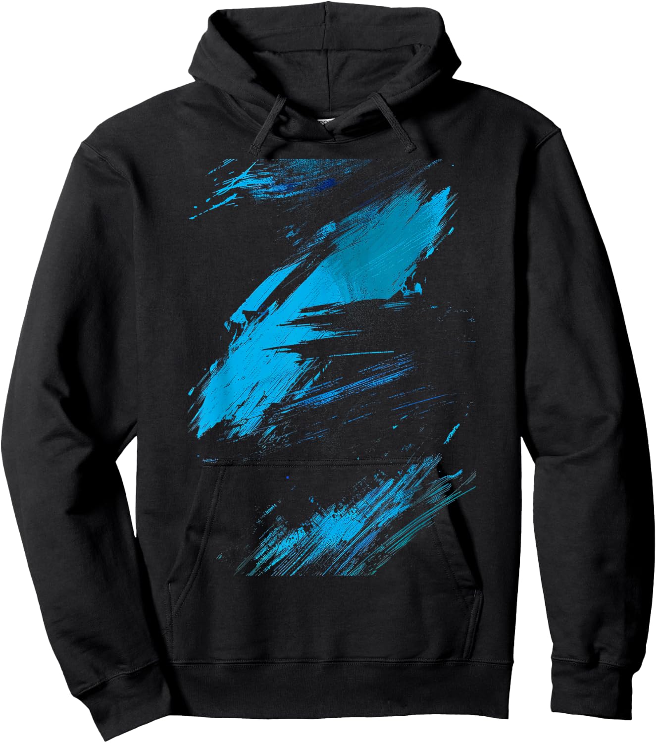 Blue And Black Dynamic Graphic Hoodie - Hoodie | Black
