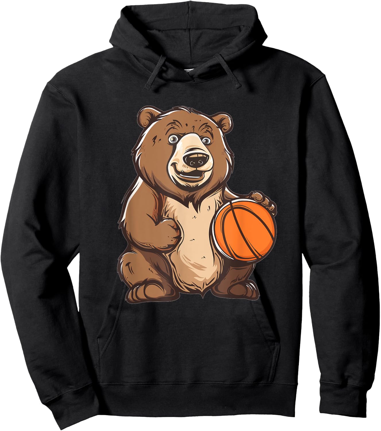Cute Basketball Grizzly Bear Hoodie - Hoodie | Black