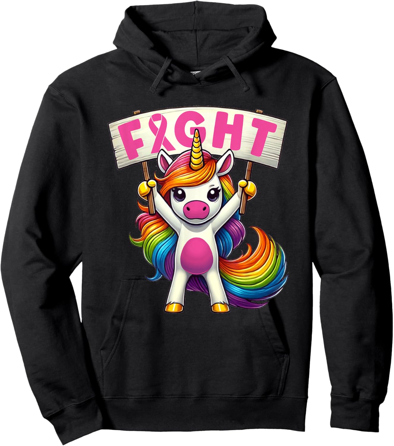 Fight Breast Cancer Awareness Girls Women Kids Youth Hoodie - Hoodie | Black