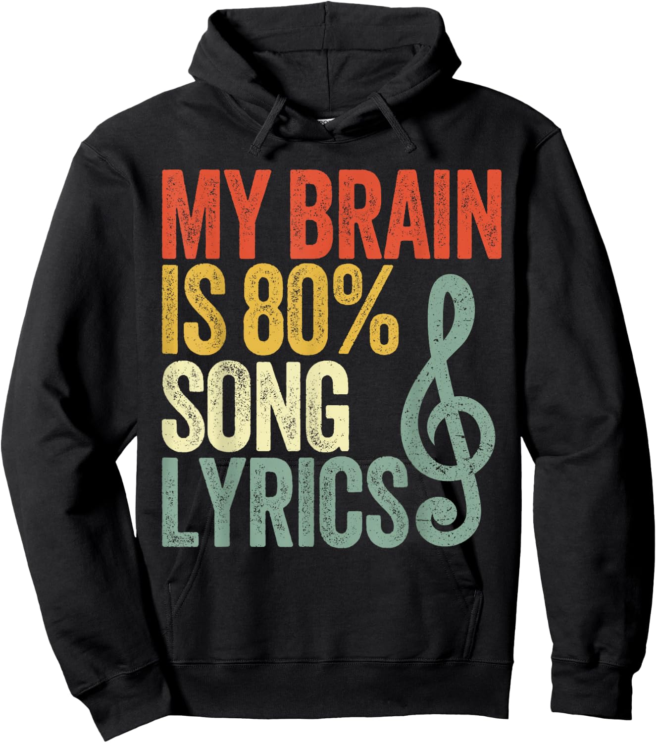 My Brain Is 80% Song Lyrics Vintage Hoodie - Hoodie | Black