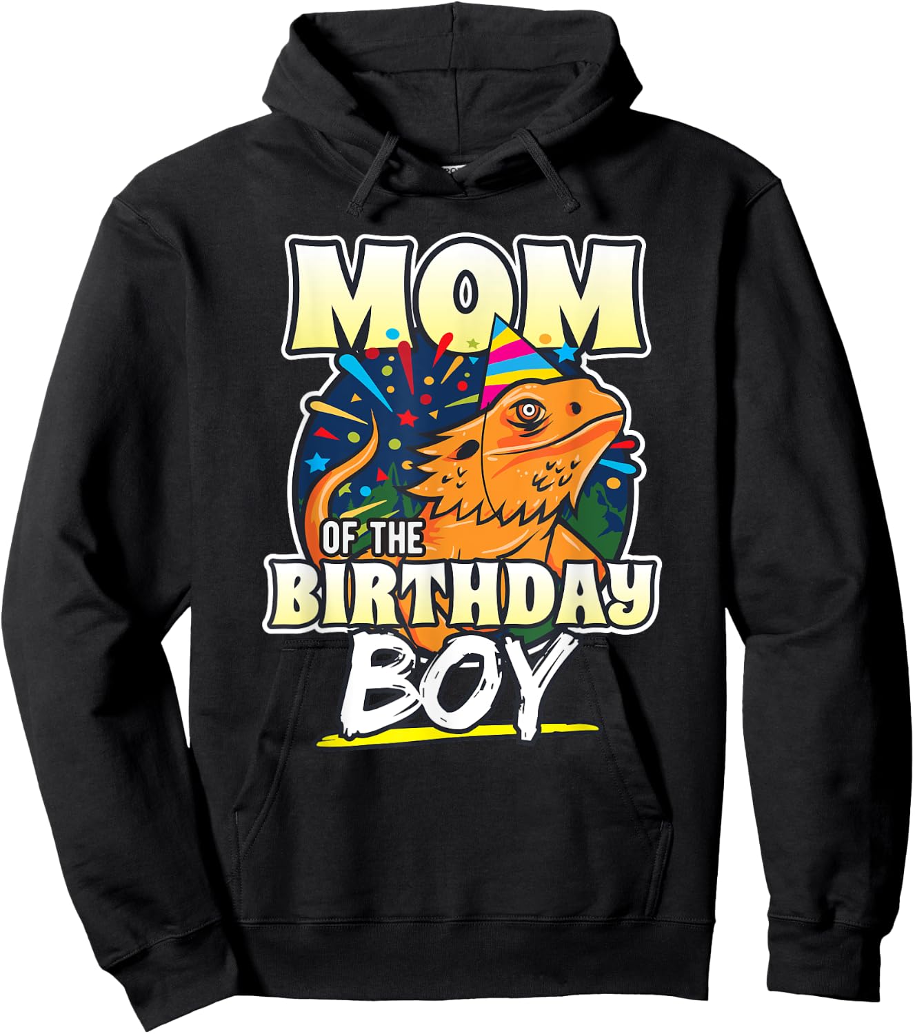 Mom of Birthday Boy - Kids Reptile Birthday Party Hoodie - Hoodie | Black