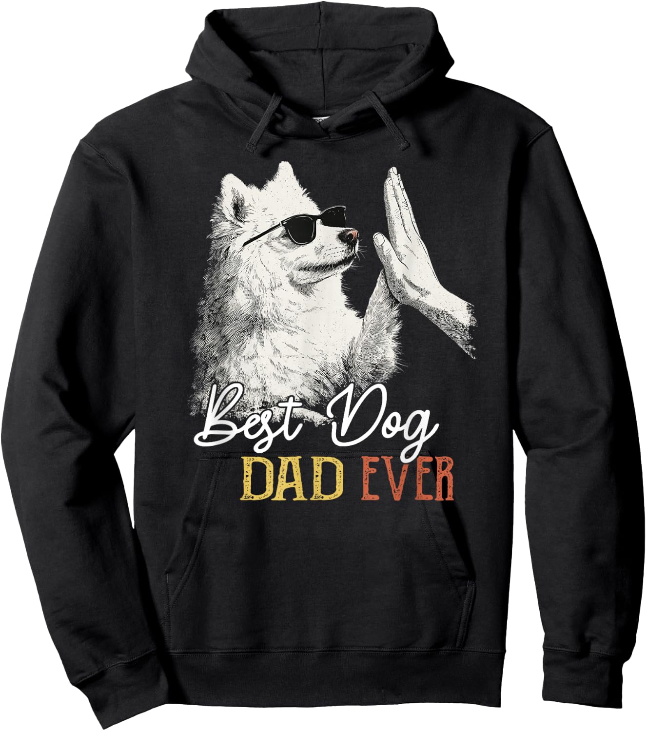 Best American Eskimo Dad Ever Men Dog Lover Fathers Day Hoodie - Hoodie | Black
