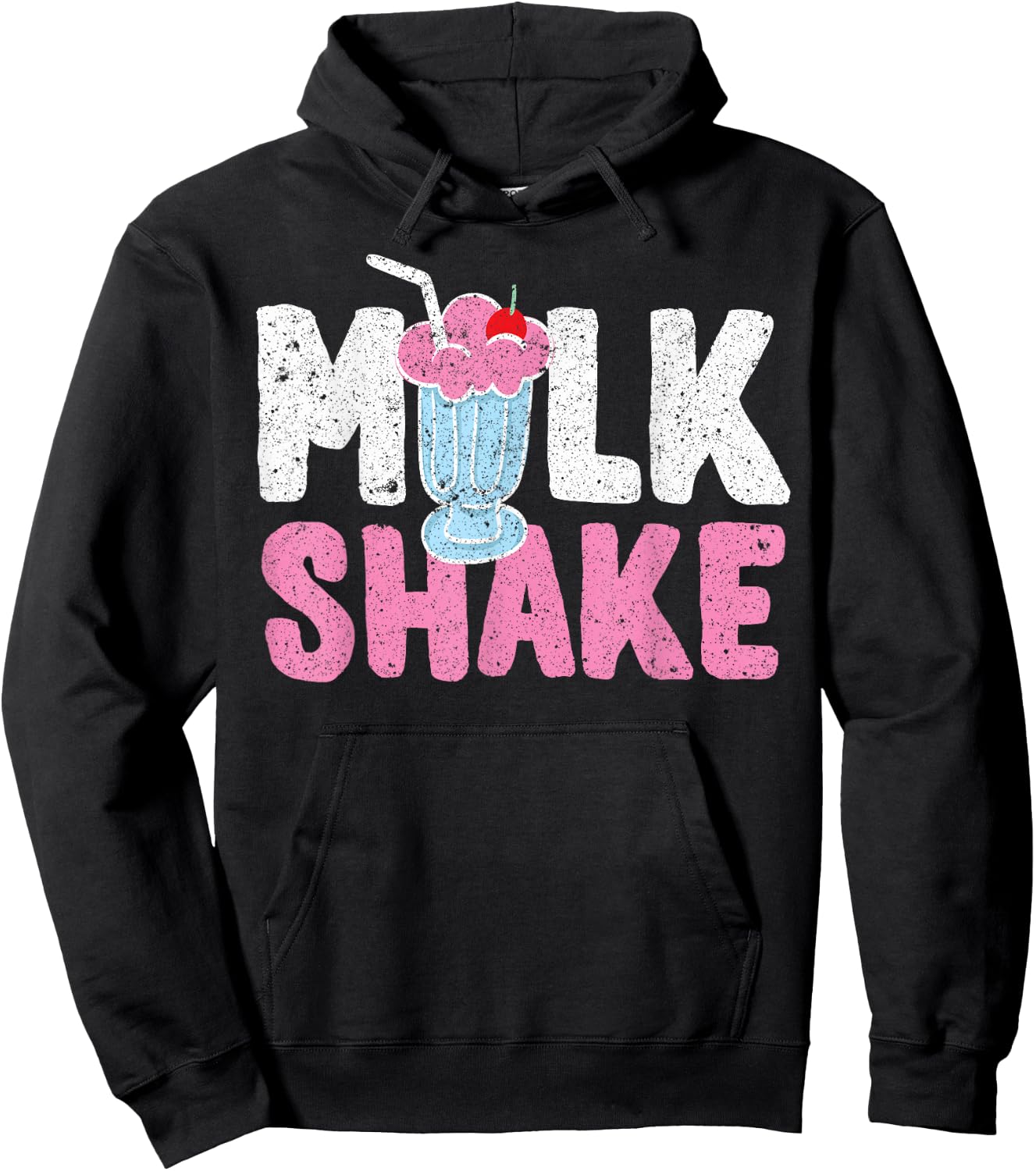 Retro Milk Shake Old School Hoodie - Hoodie | Black