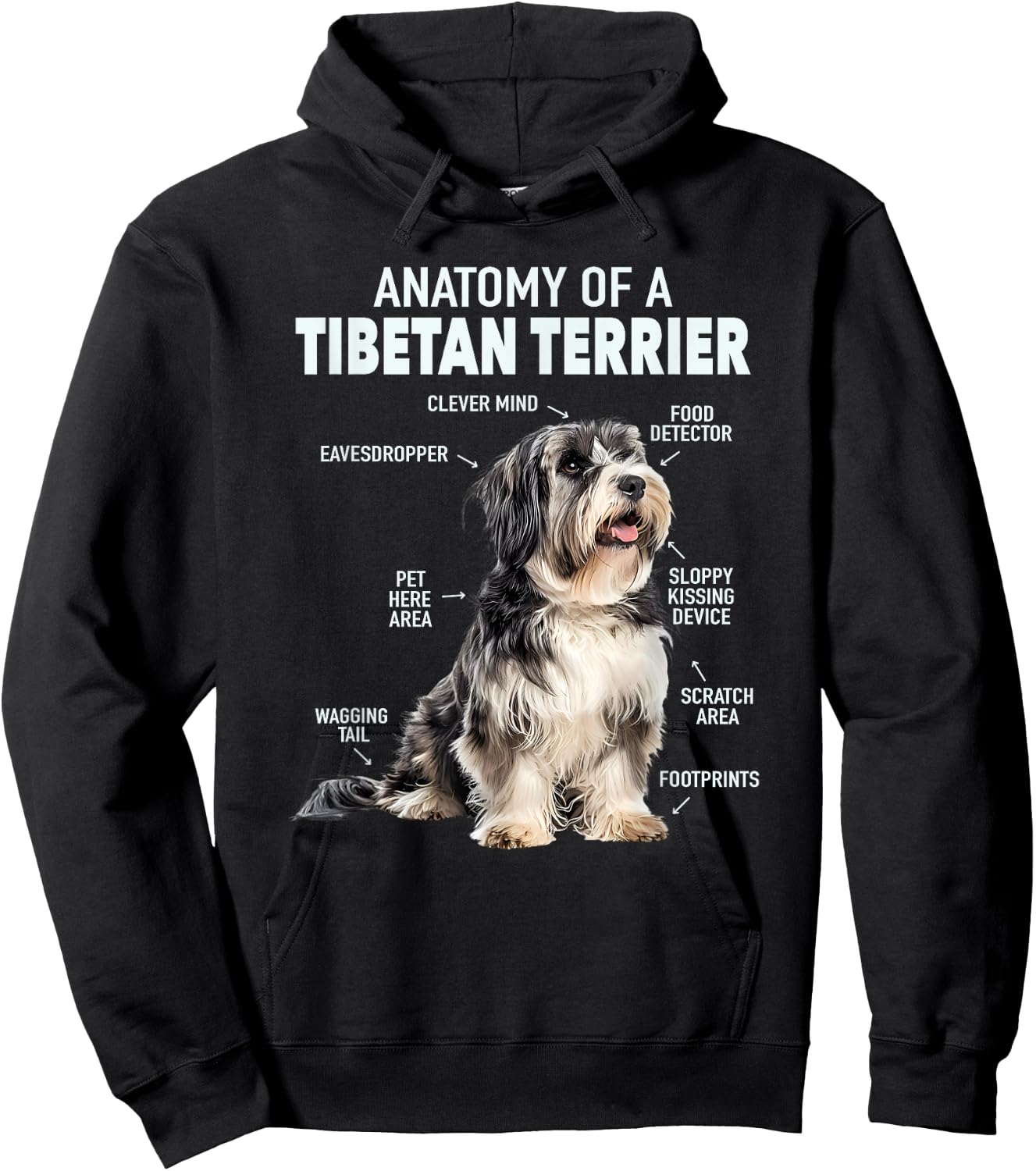 Anatomy Of A Tibetan Terrier Hoodie - Hoodie | Black